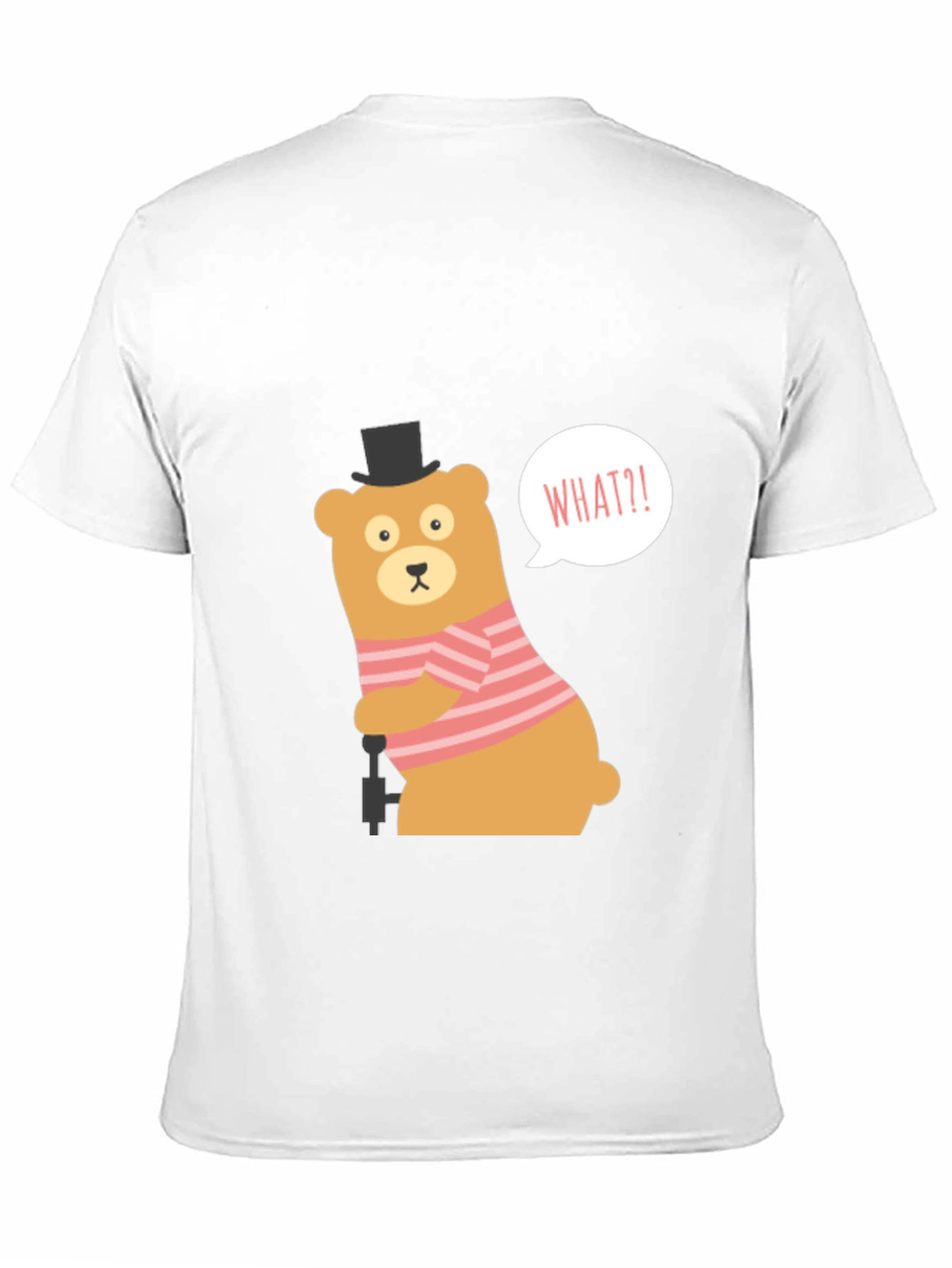 Funny Bear What?! Graphic Tee - Black