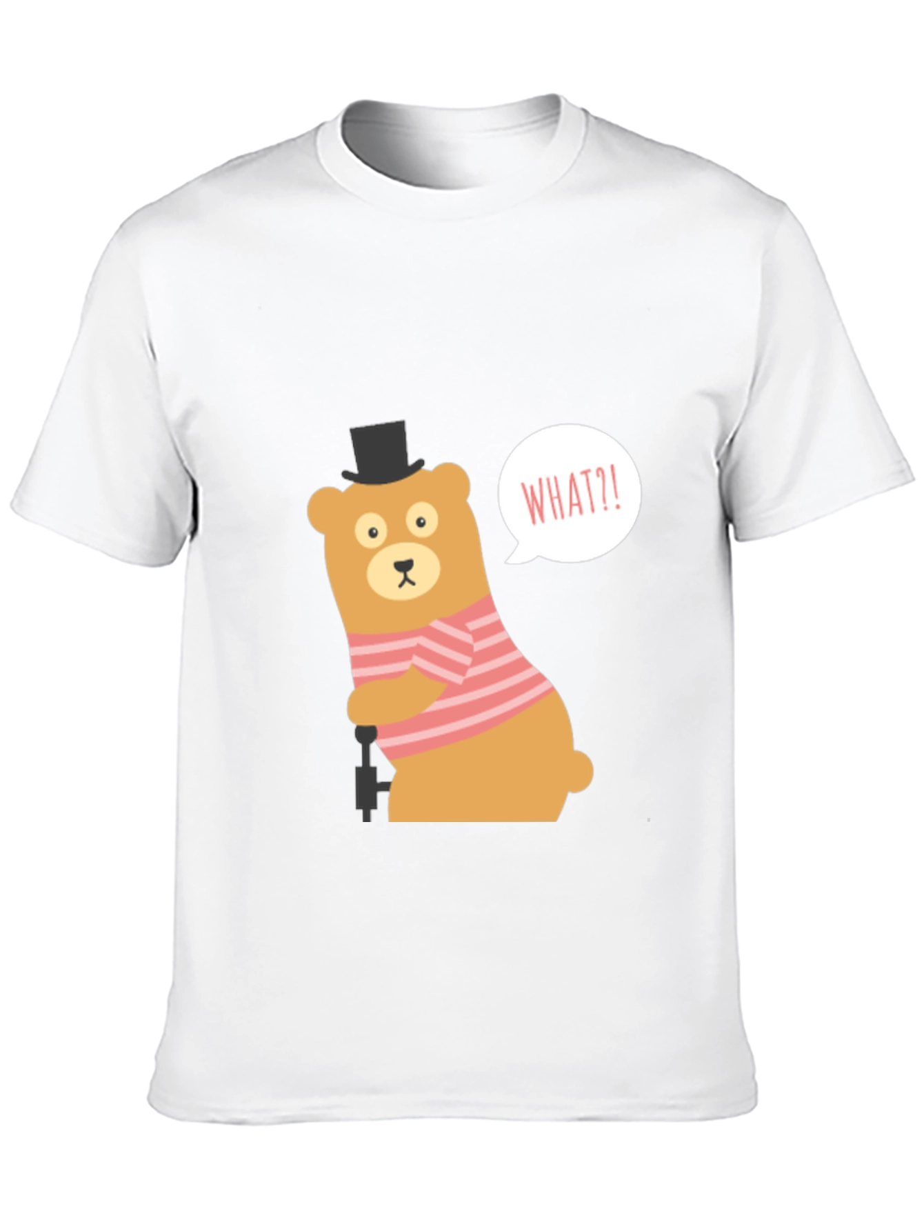 Funny Bear What?! Graphic Tee - Black