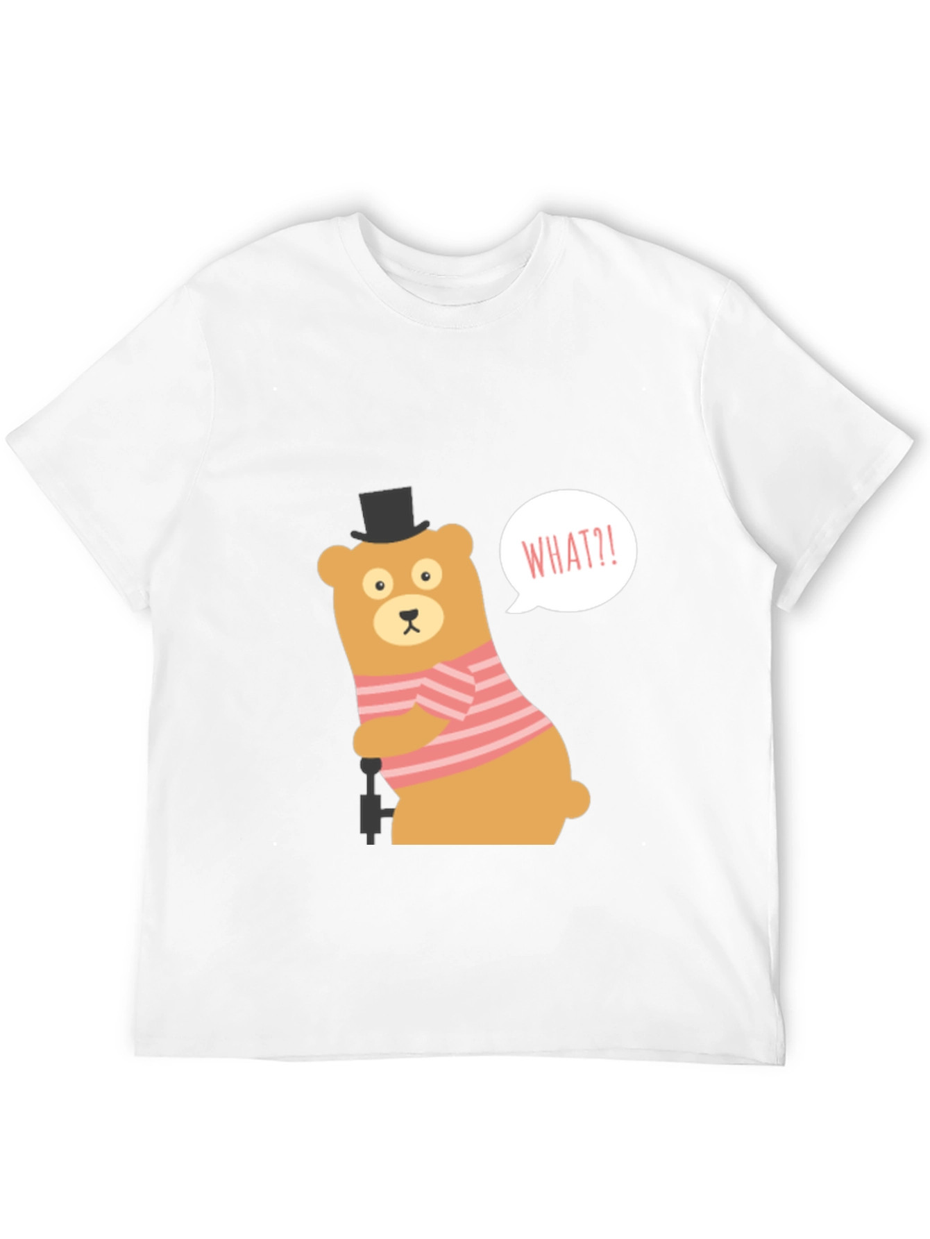Funny Bear What?! Graphic Tee - Black