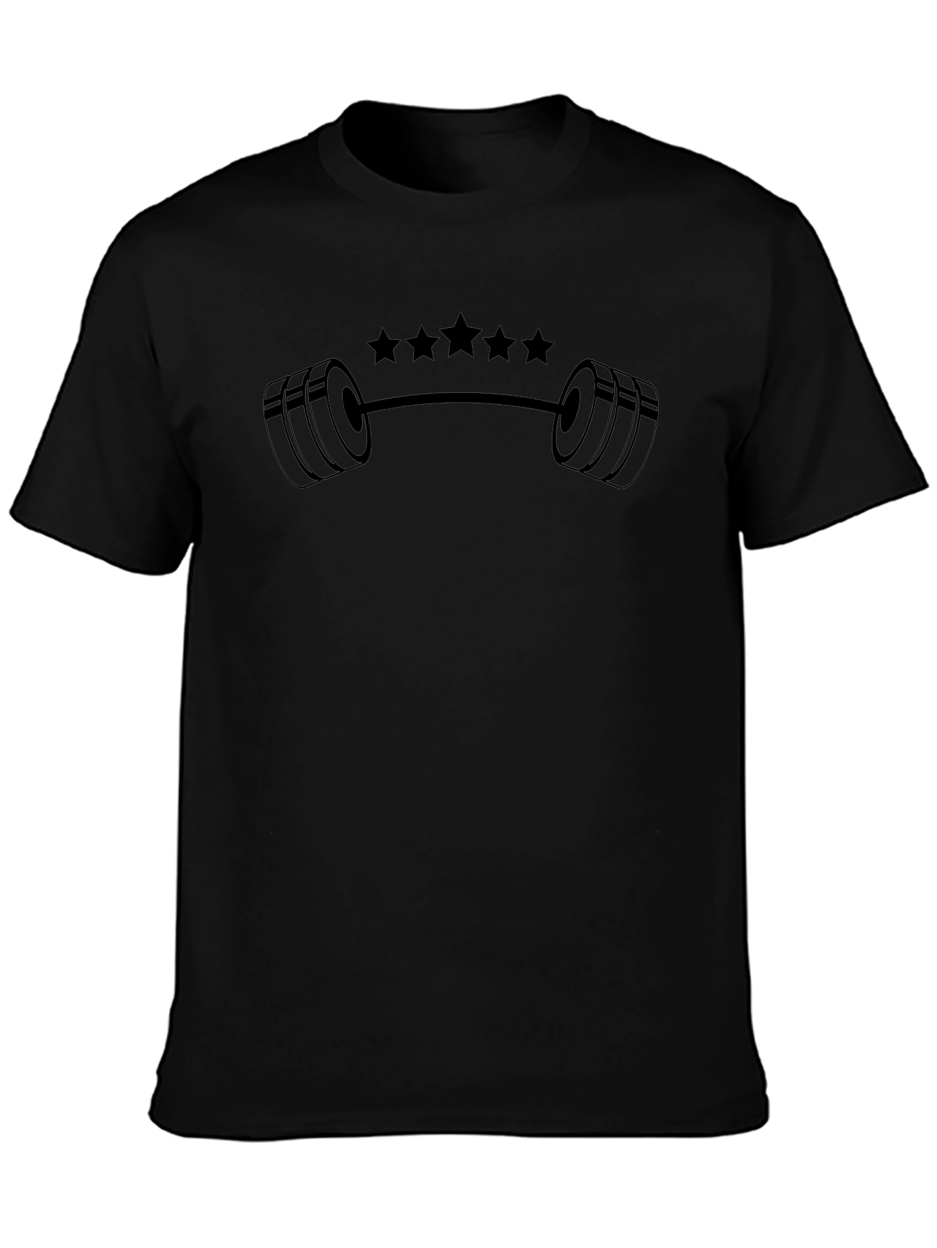 Weightlifting Star T-Shirt - Black Gym Tee