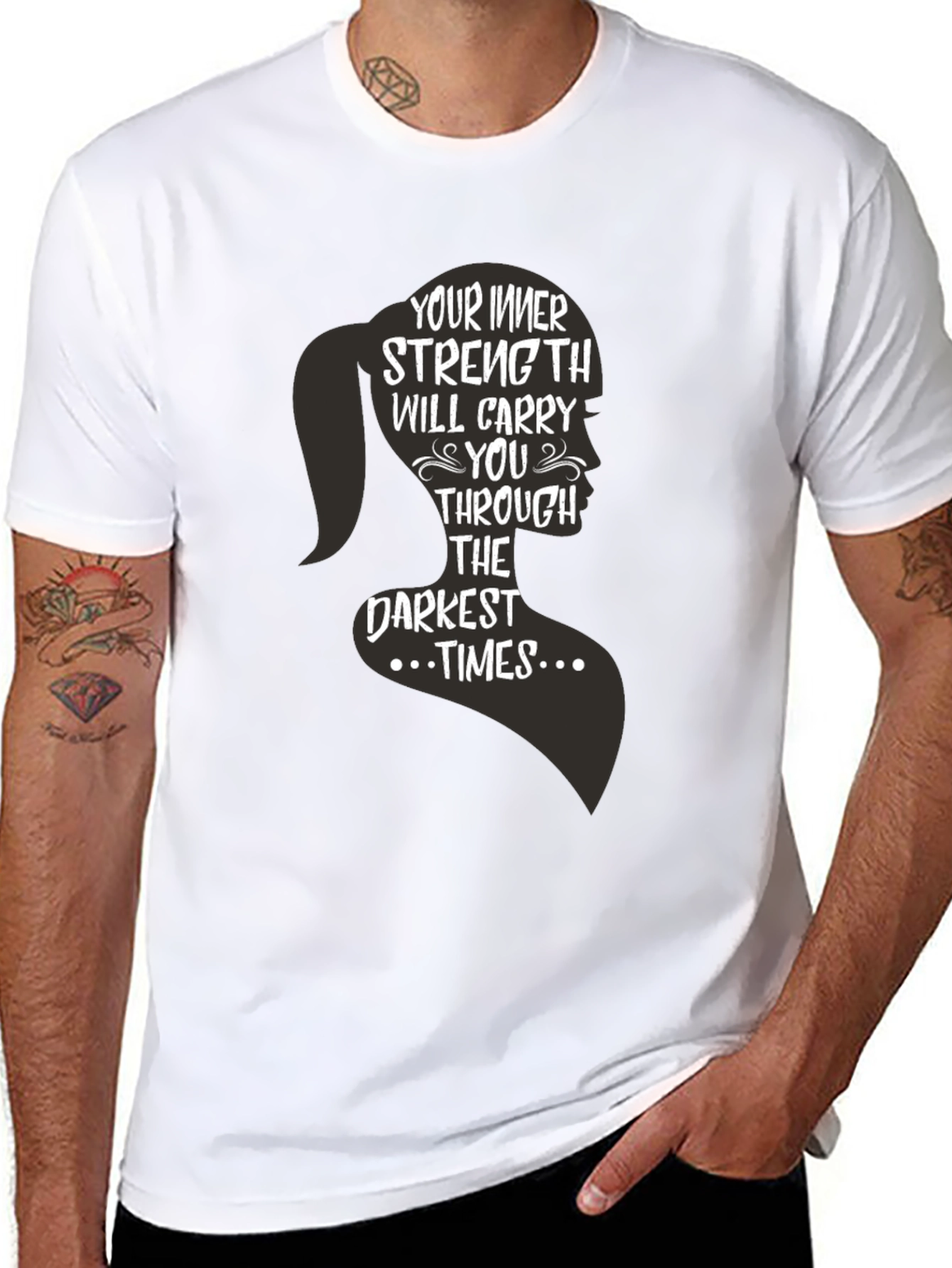 Inner Strength Womens Silhouette Graphic T-Shirt