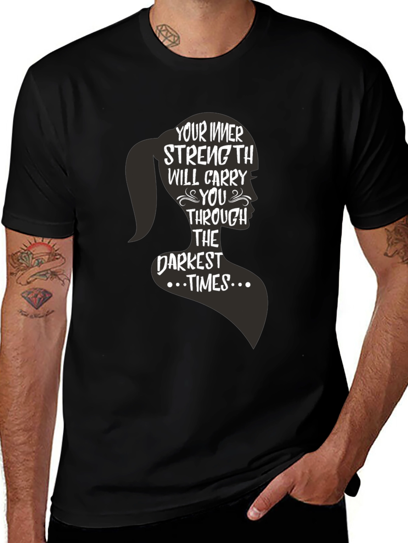Inner Strength Womens Silhouette Graphic T-Shirt