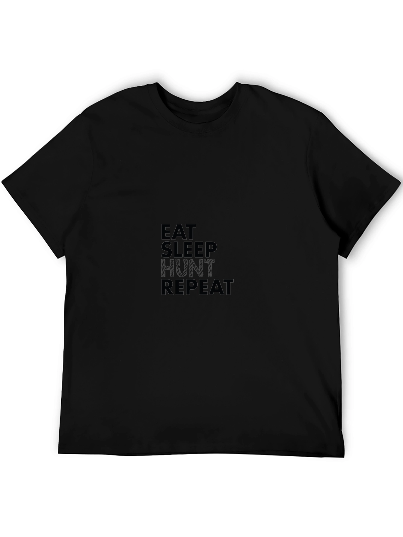 Eat Sleep Hunt Repeat Black Graphic Tee