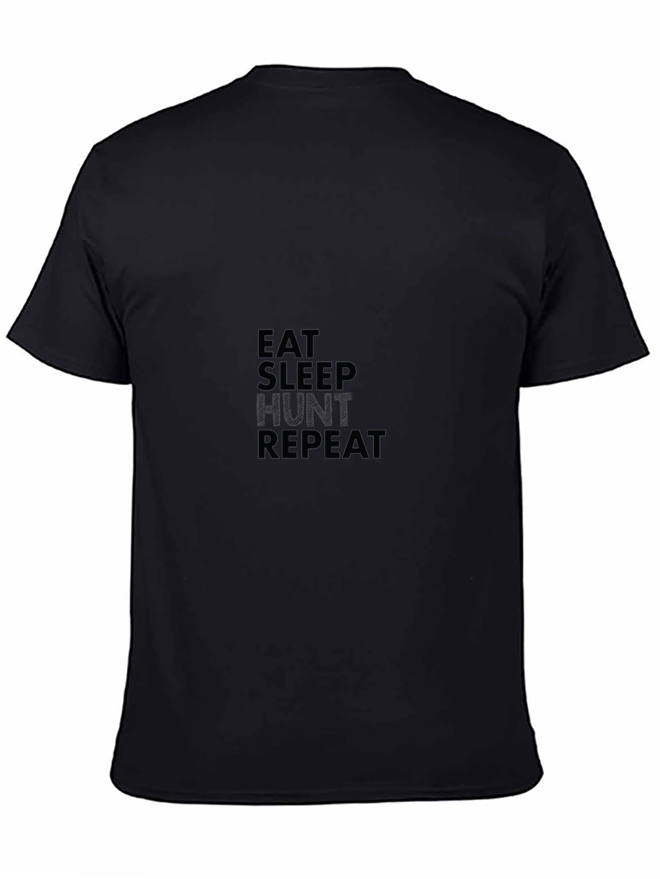 Eat Sleep Hunt Repeat Black Graphic Tee