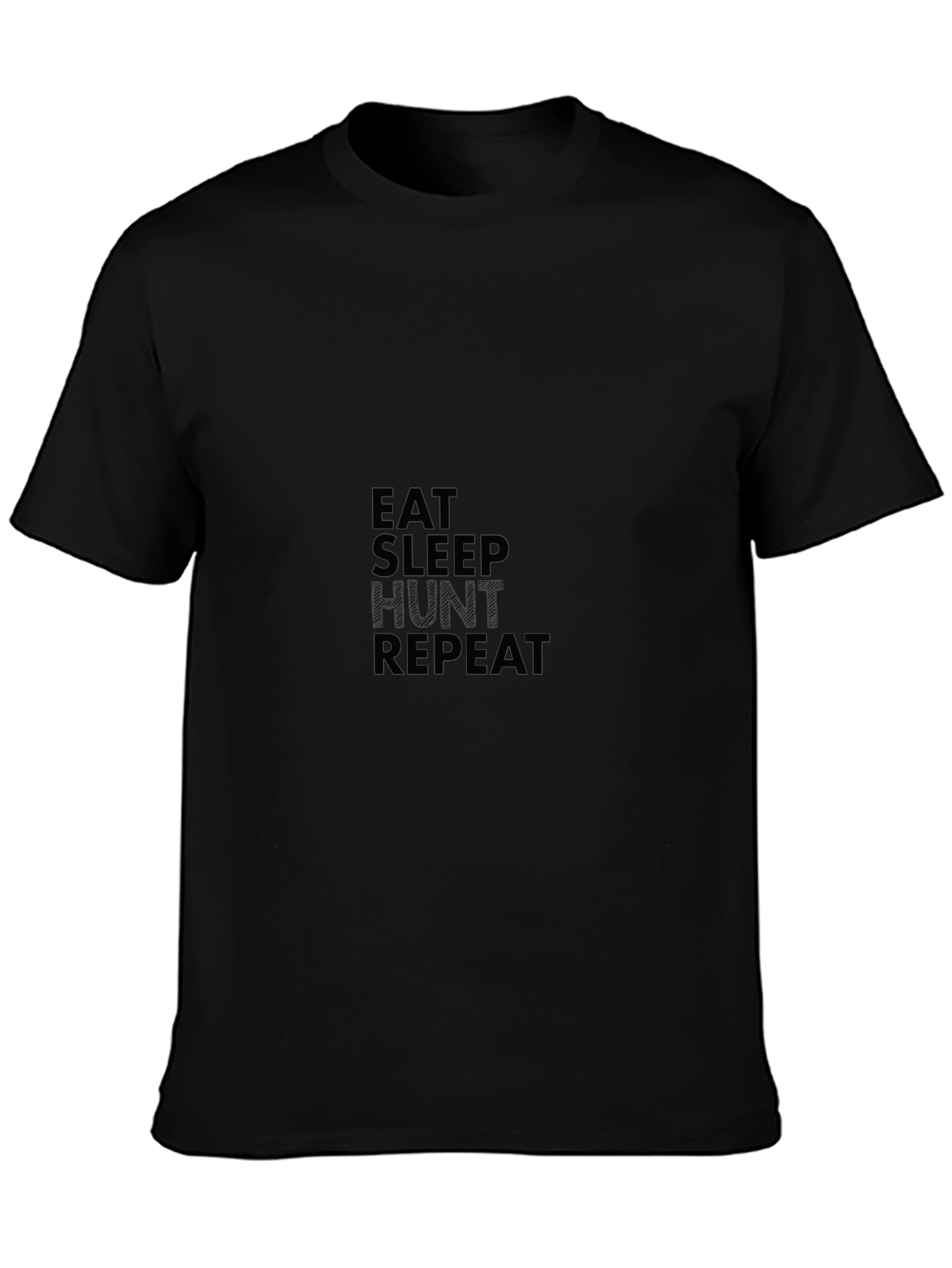 Eat Sleep Hunt Repeat Black Graphic Tee