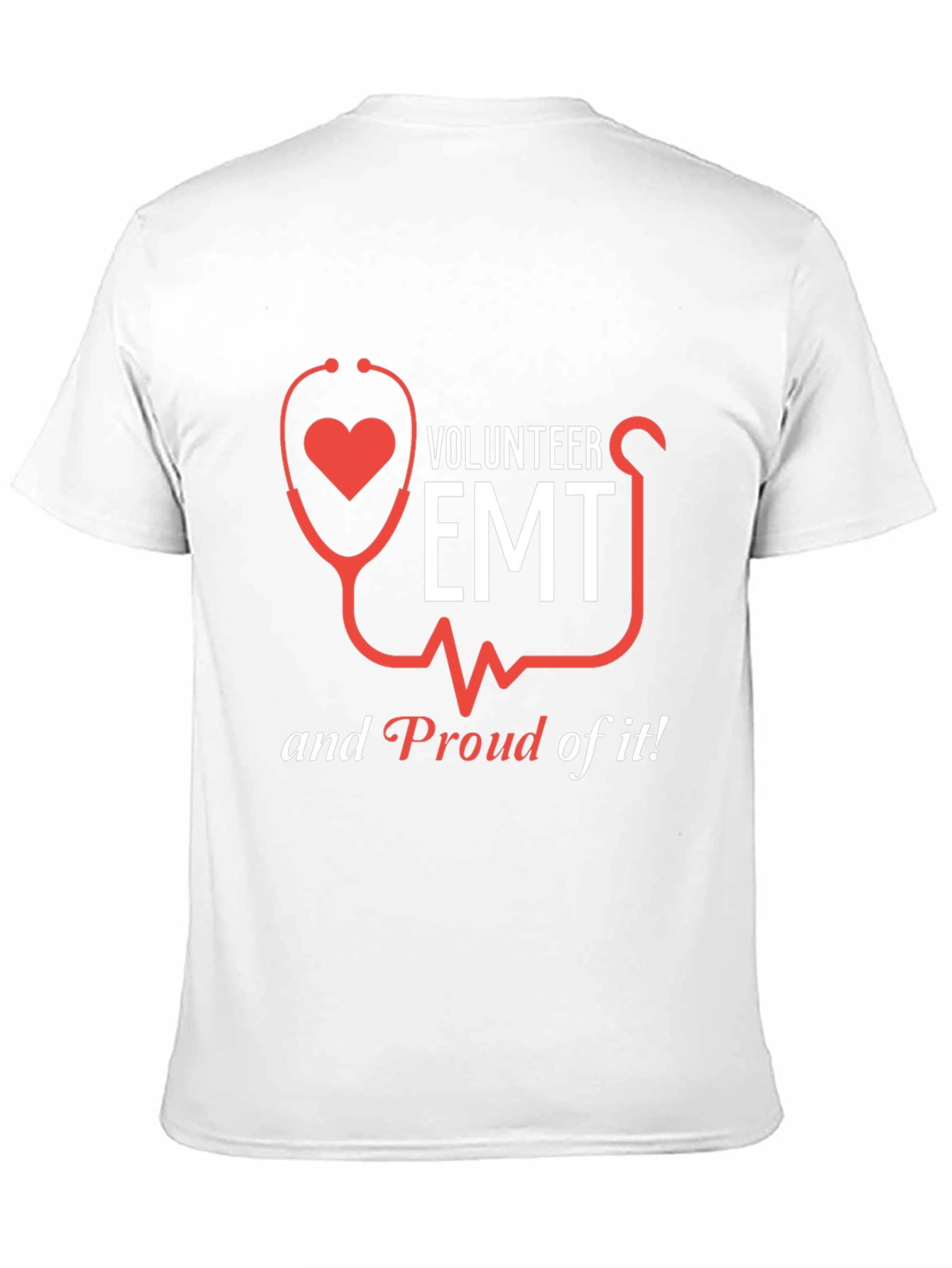 Volunteer EMT T-Shirt - Heart Stethoscope Design