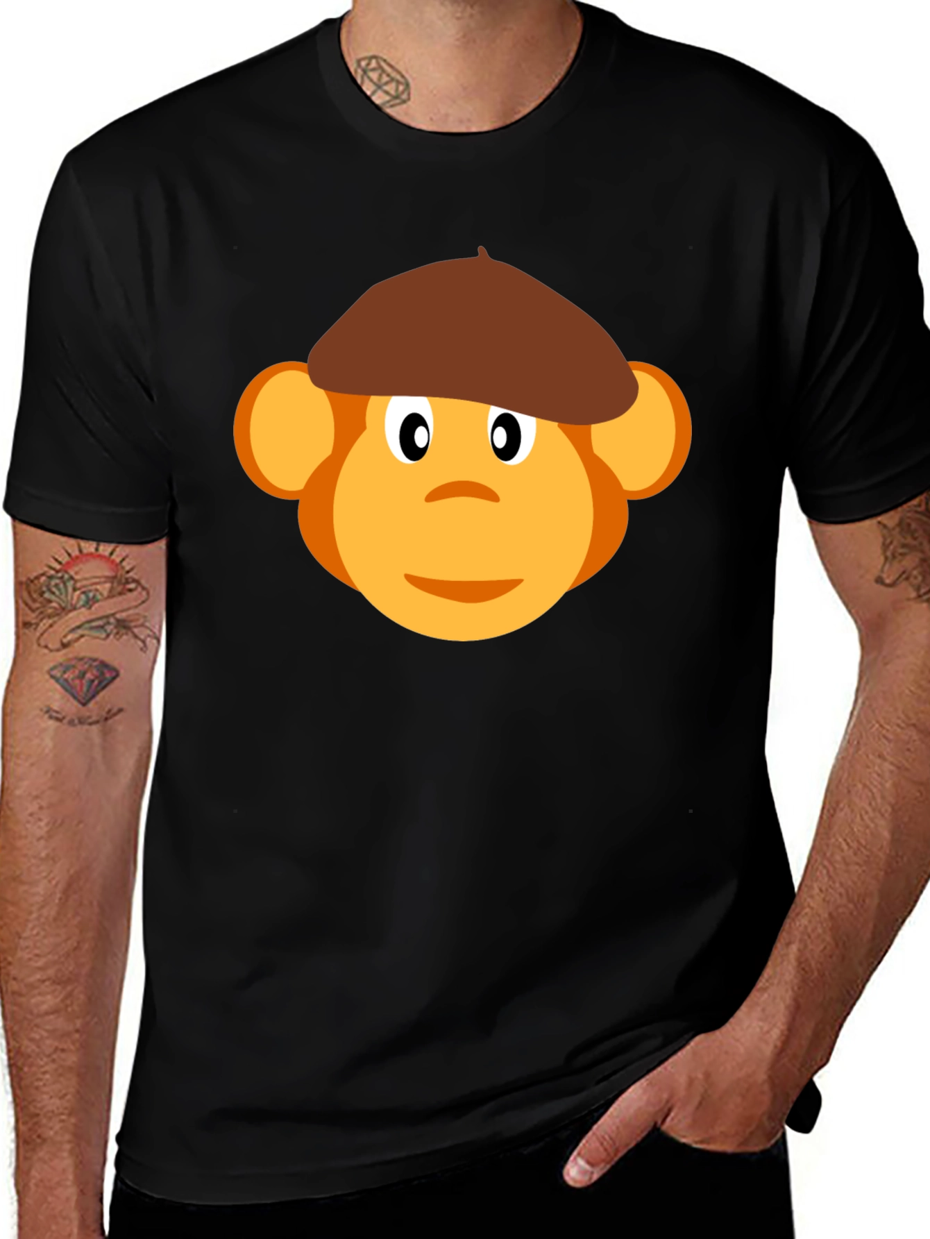 Monkey Face T-Shirt - Funny Cartoon Graphic Tee