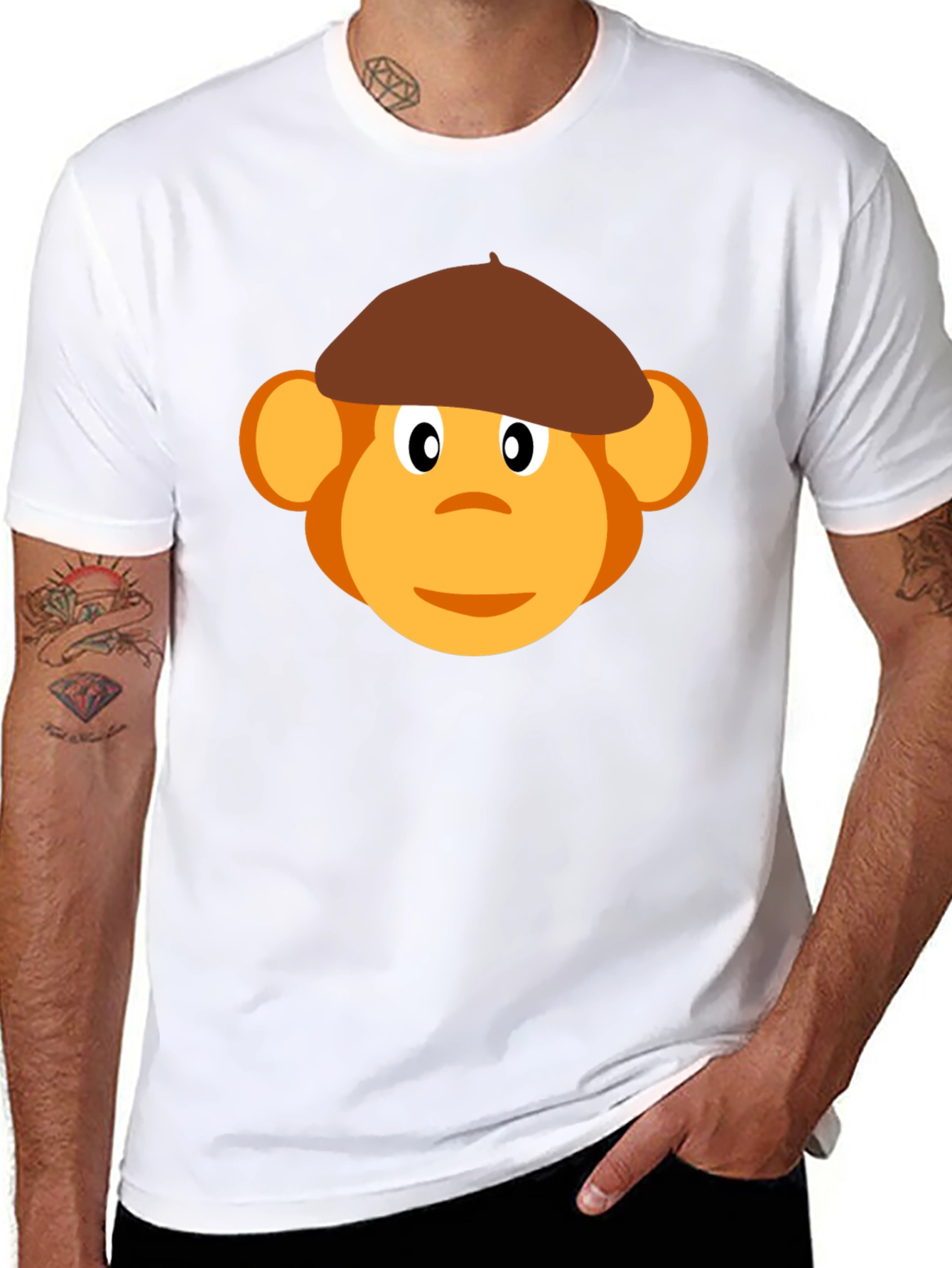 Monkey Face T-Shirt - Funny Cartoon Graphic Tee