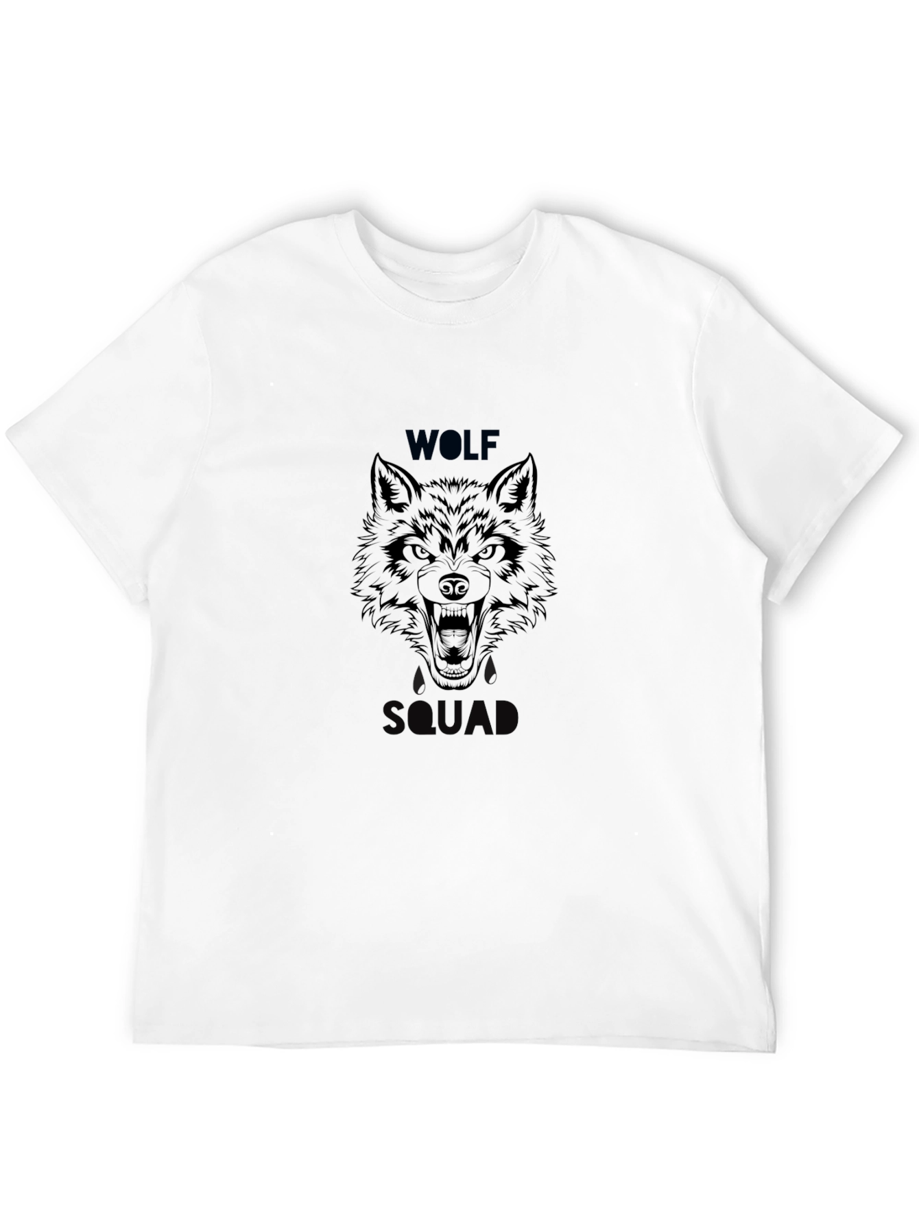 Wolf Squad Graphic Print Black T-Shirt