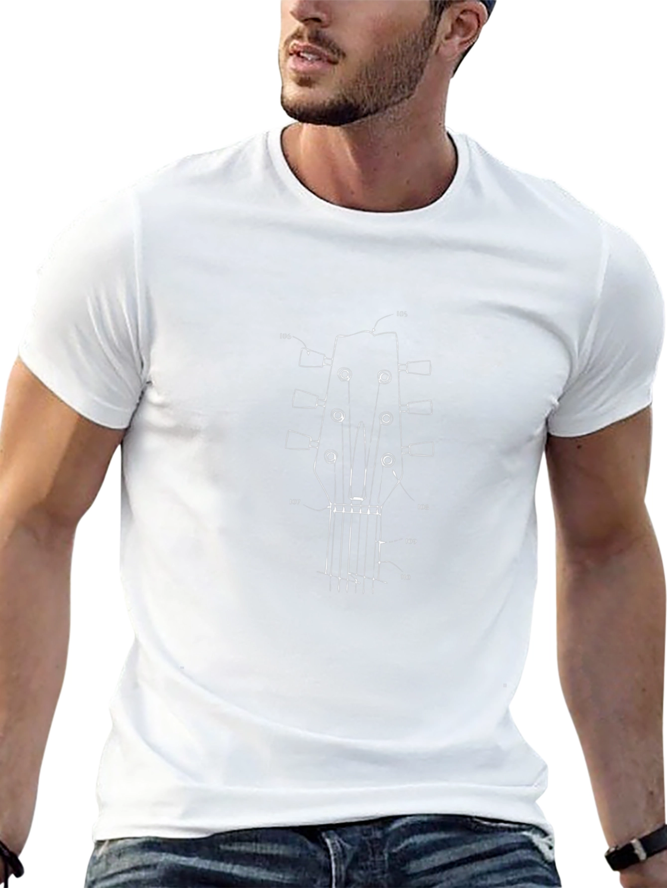Guitar Headstock Patent Print T-Shirt