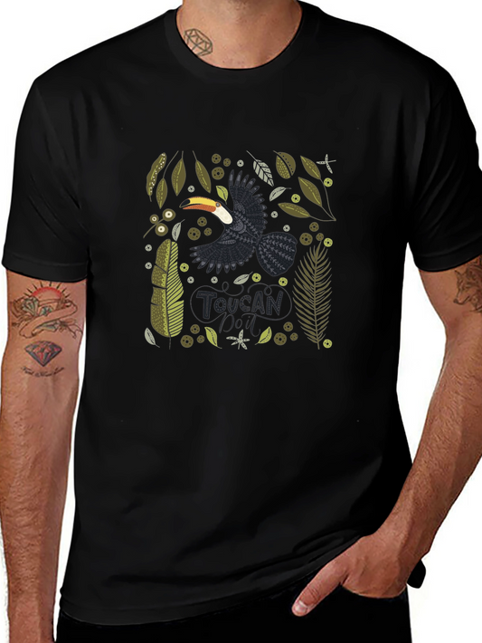Toucan Graphic Print T-Shirt - Stylish Bird Tee