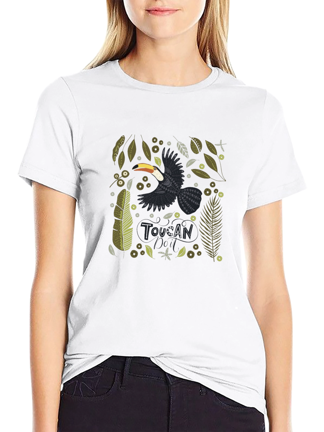 Toucan Graphic Print T-Shirt - Stylish Bird Tee