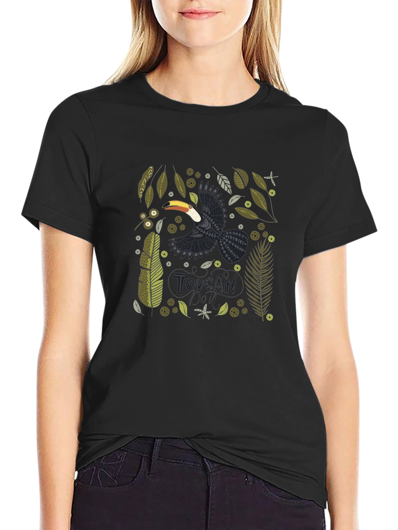 Toucan Graphic Print T-Shirt - Stylish Bird Tee