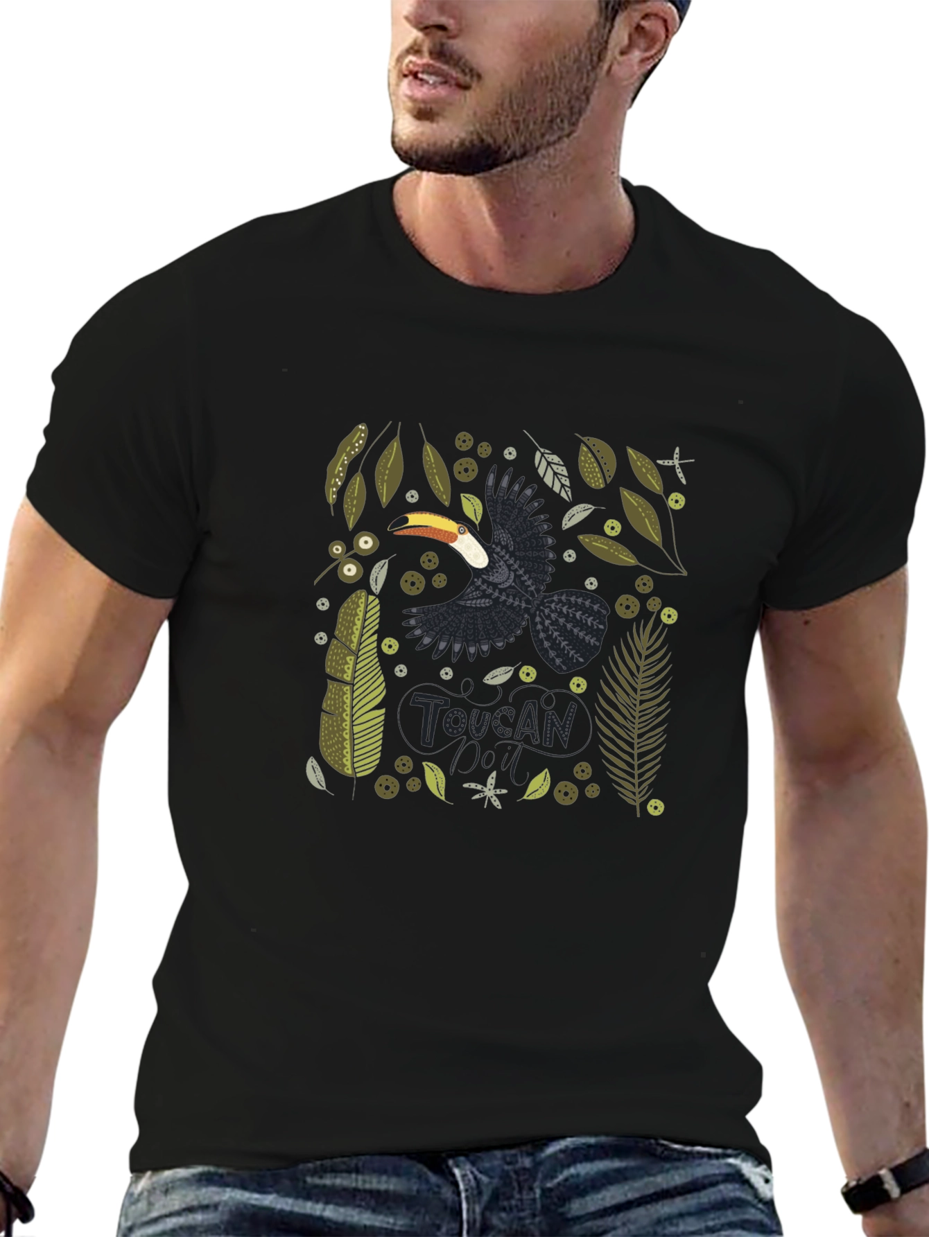 Toucan Graphic Print T-Shirt - Stylish Bird Tee