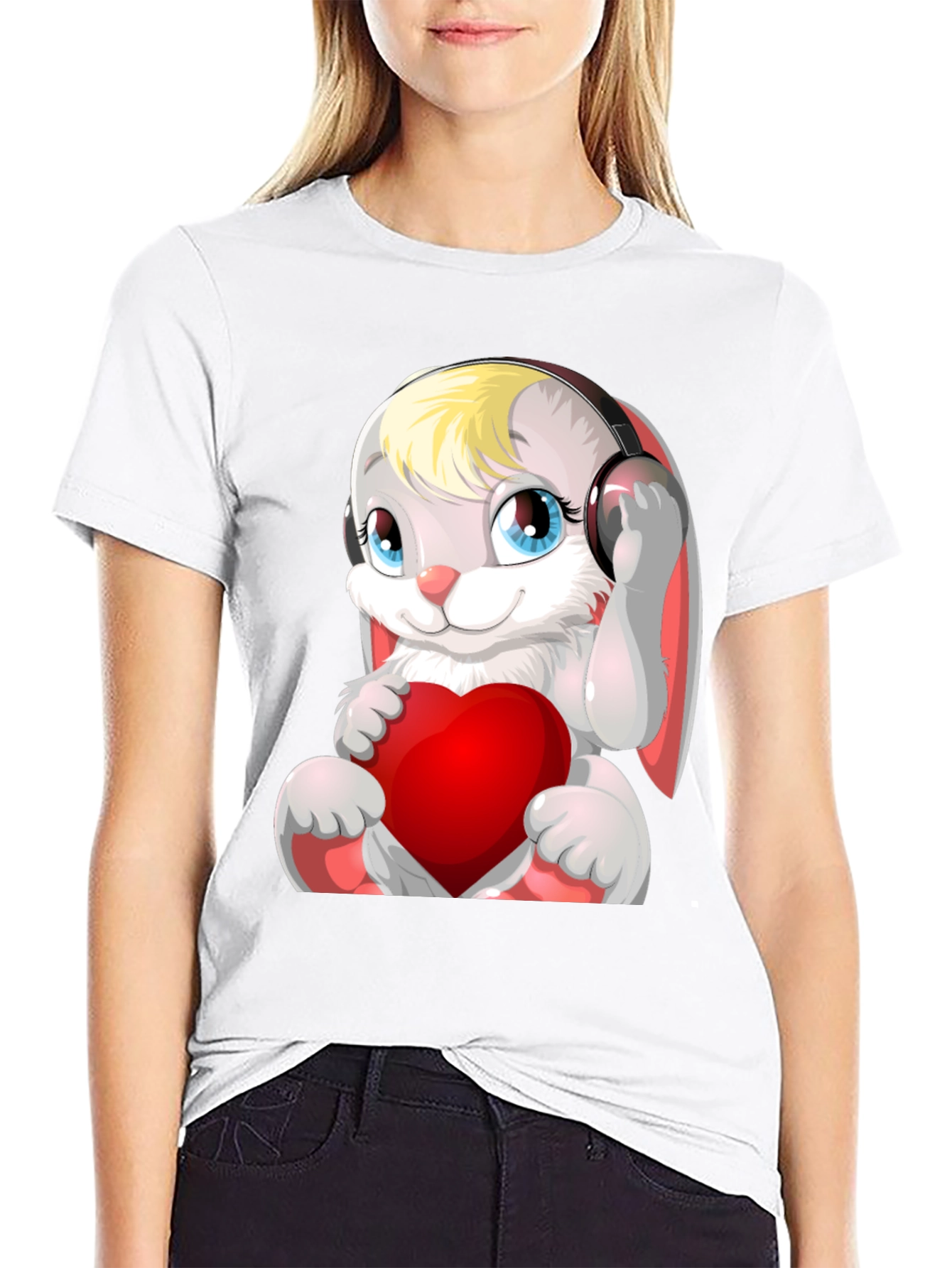 Cute Bunny with Headphones T-Shirt