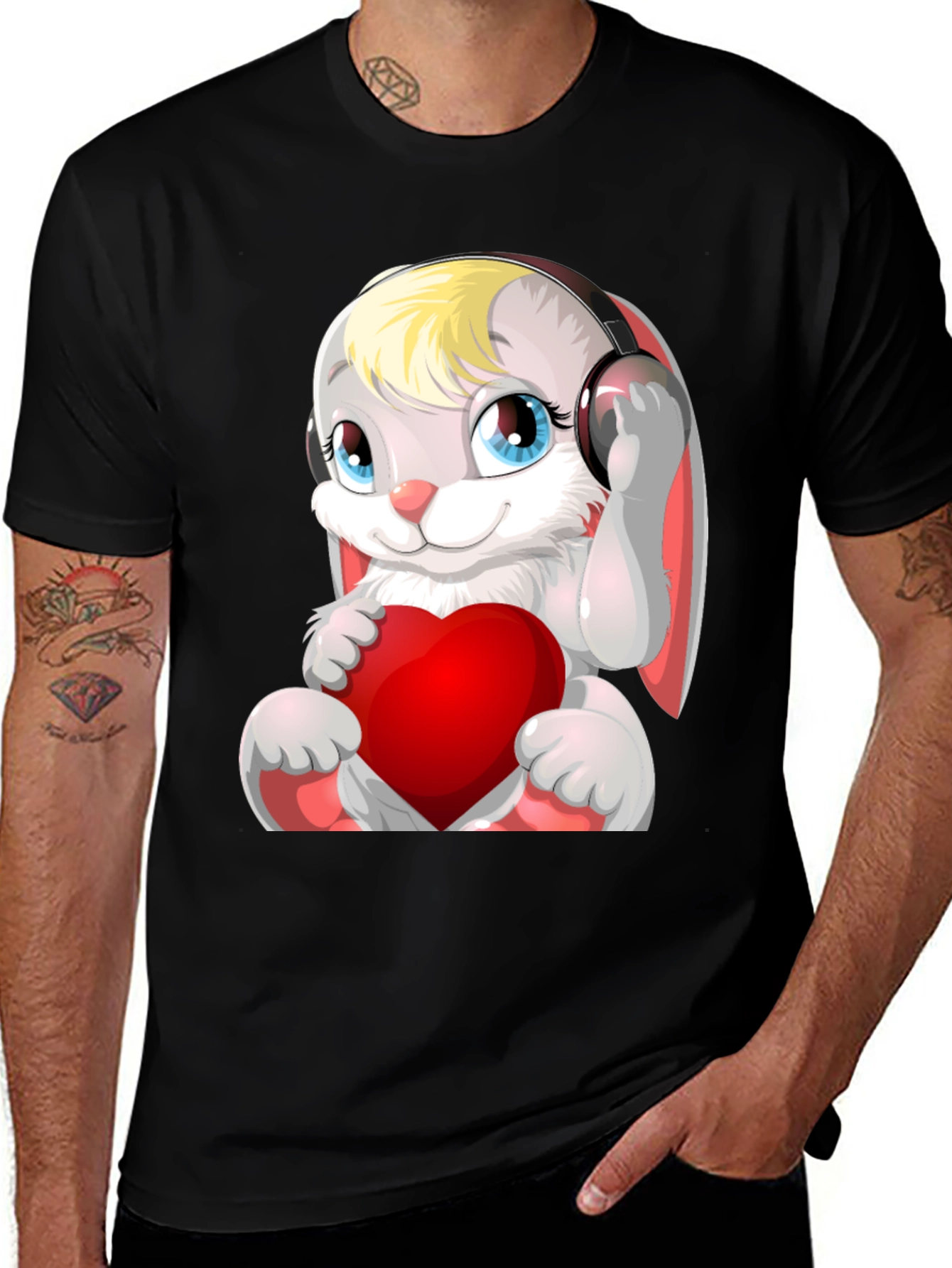 Cute Bunny with Headphones T-Shirt