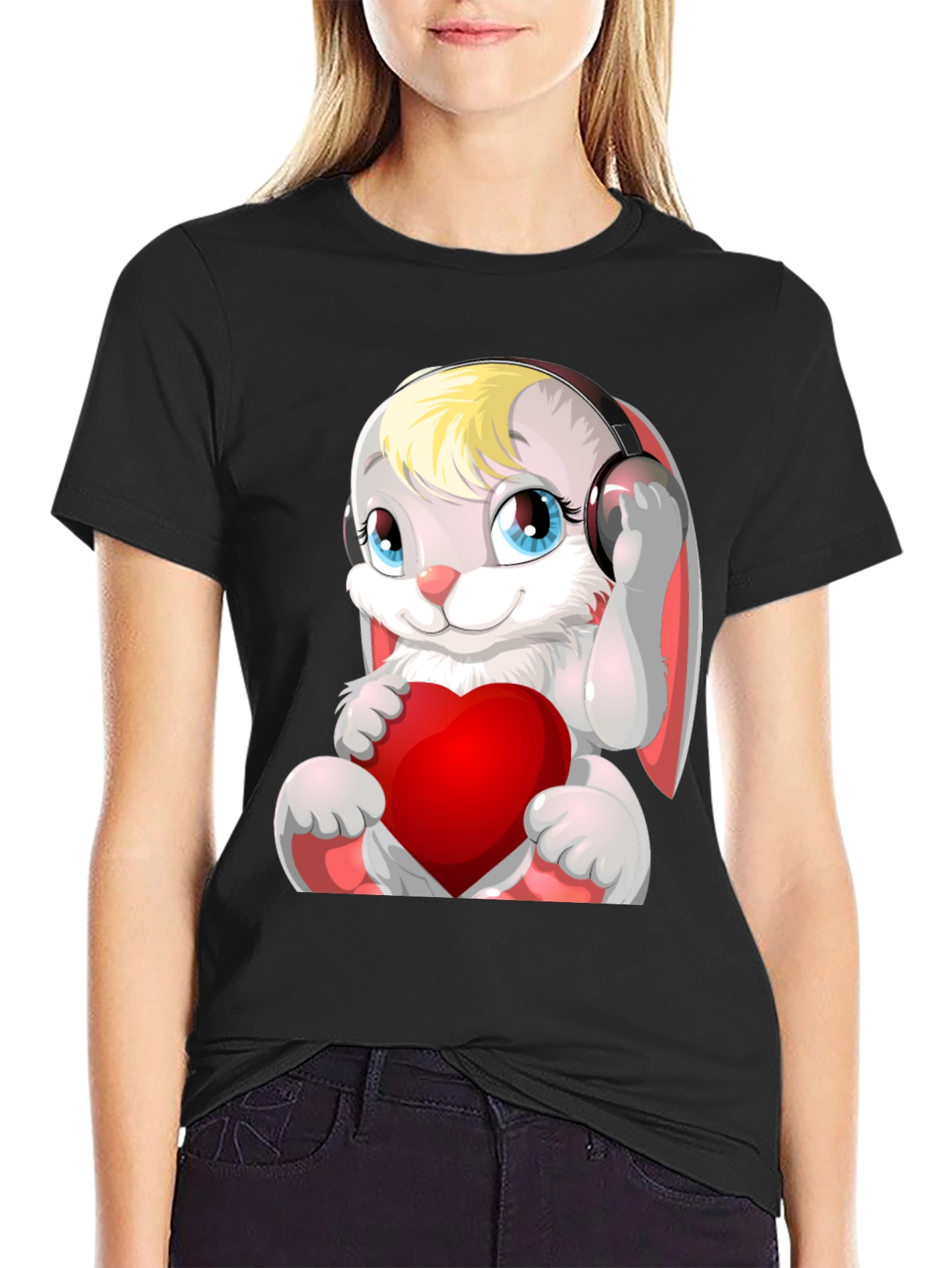 Cute Bunny with Headphones T-Shirt