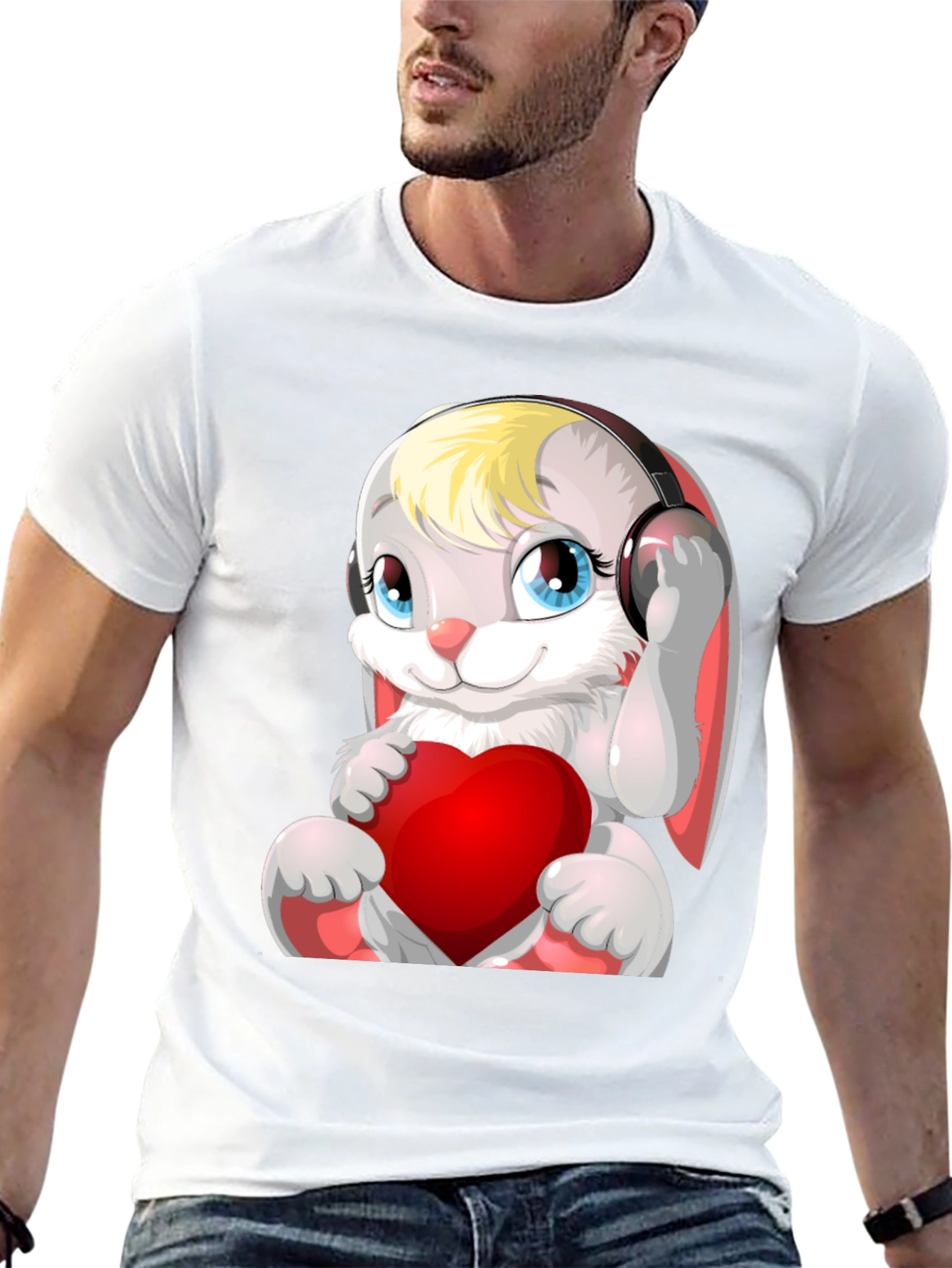 Cute Bunny with Headphones T-Shirt