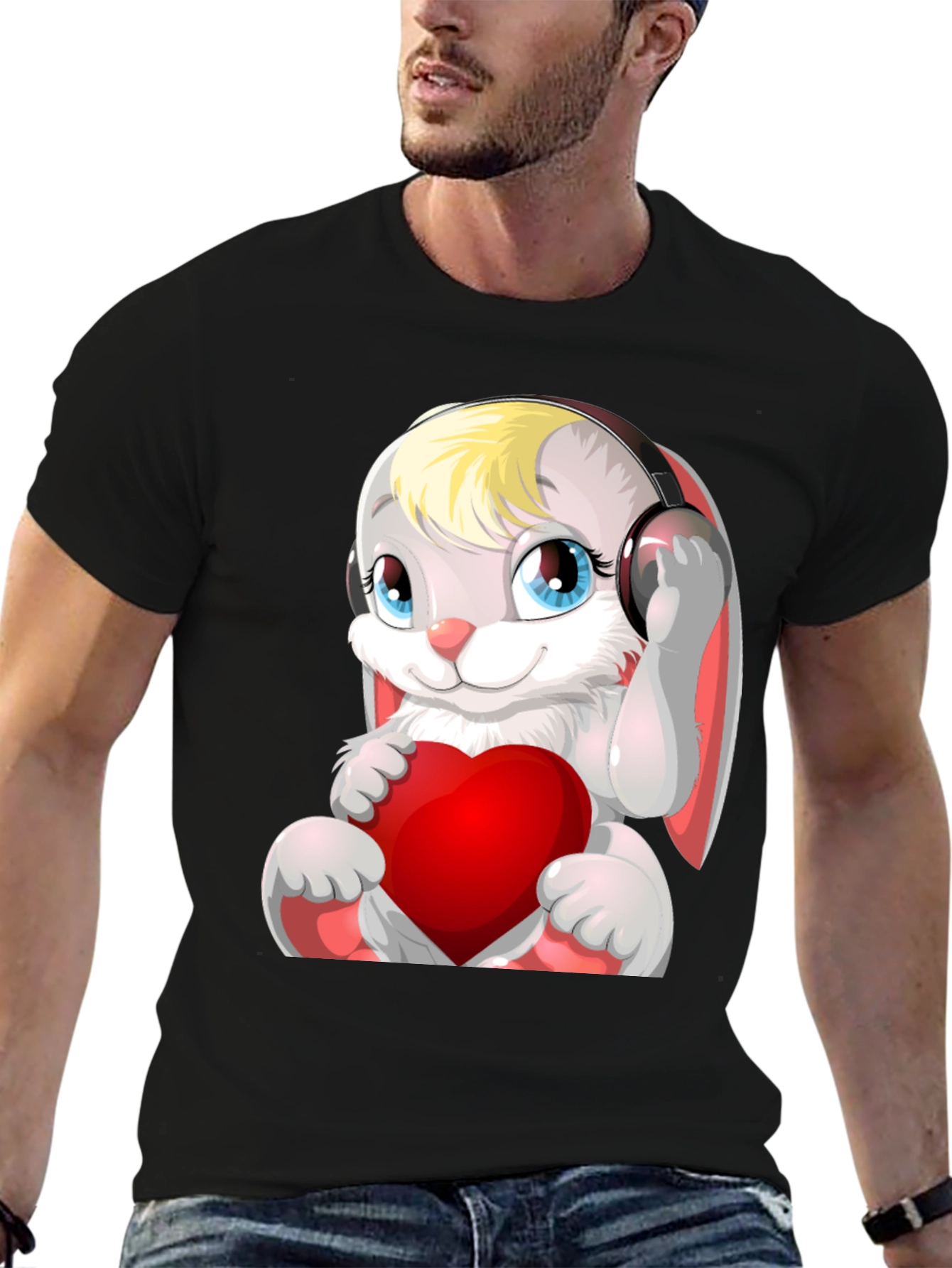 Cute Bunny with Headphones T-Shirt