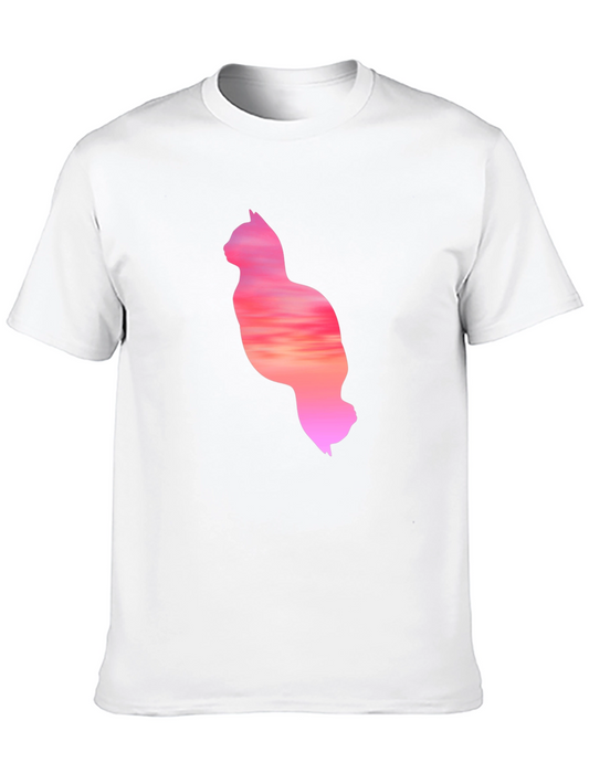 Sunset Cat Graphic Tee - Unique Design