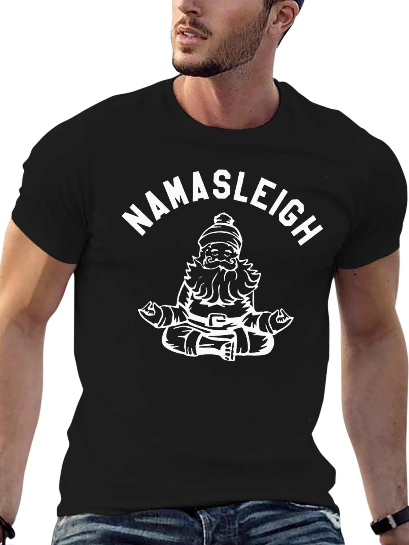 Namasleigh Santa Yoga T-Shirt - Holiday Zen