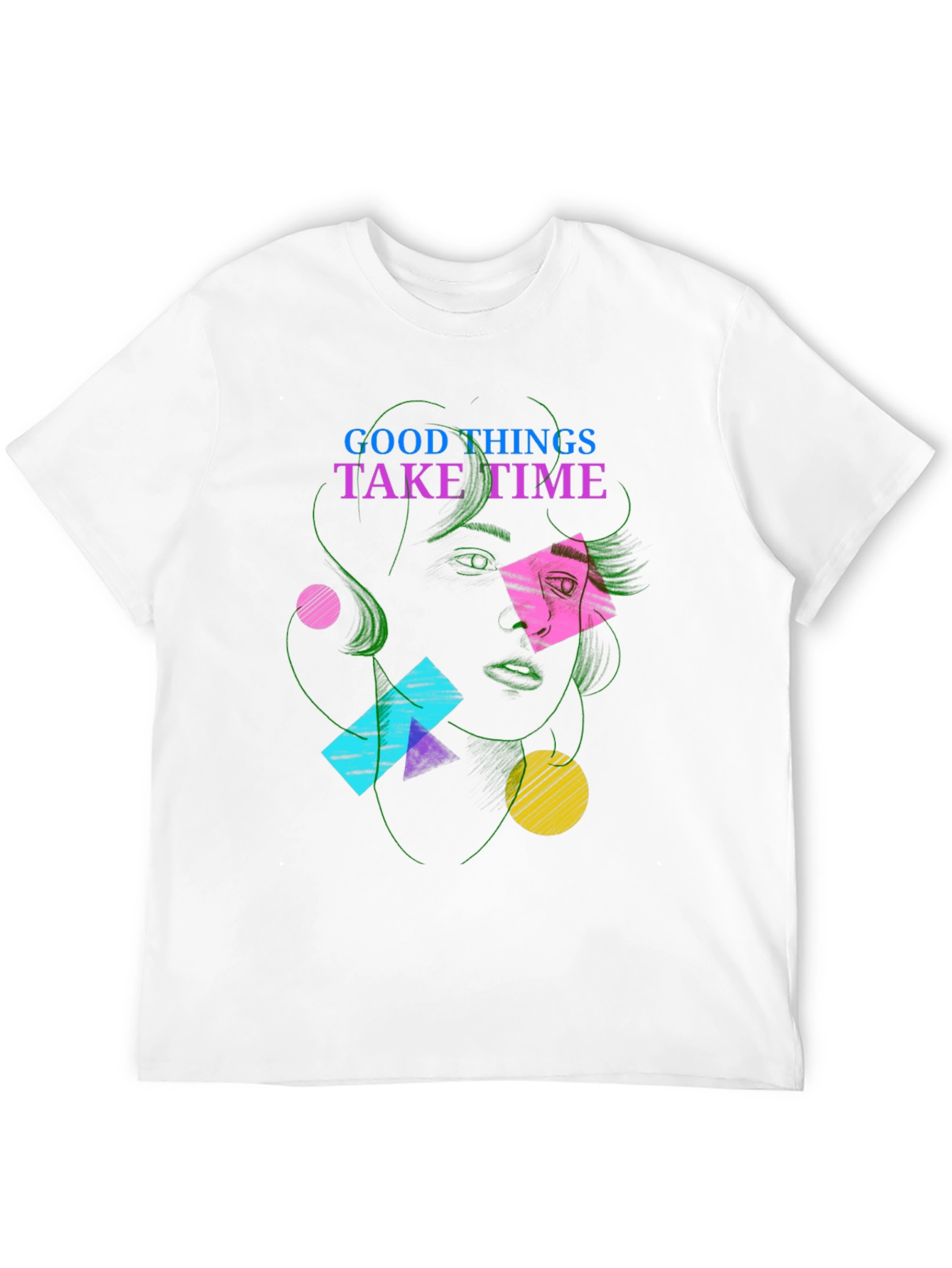 Abstract Face Graphic Tee - Good Things Take Time
