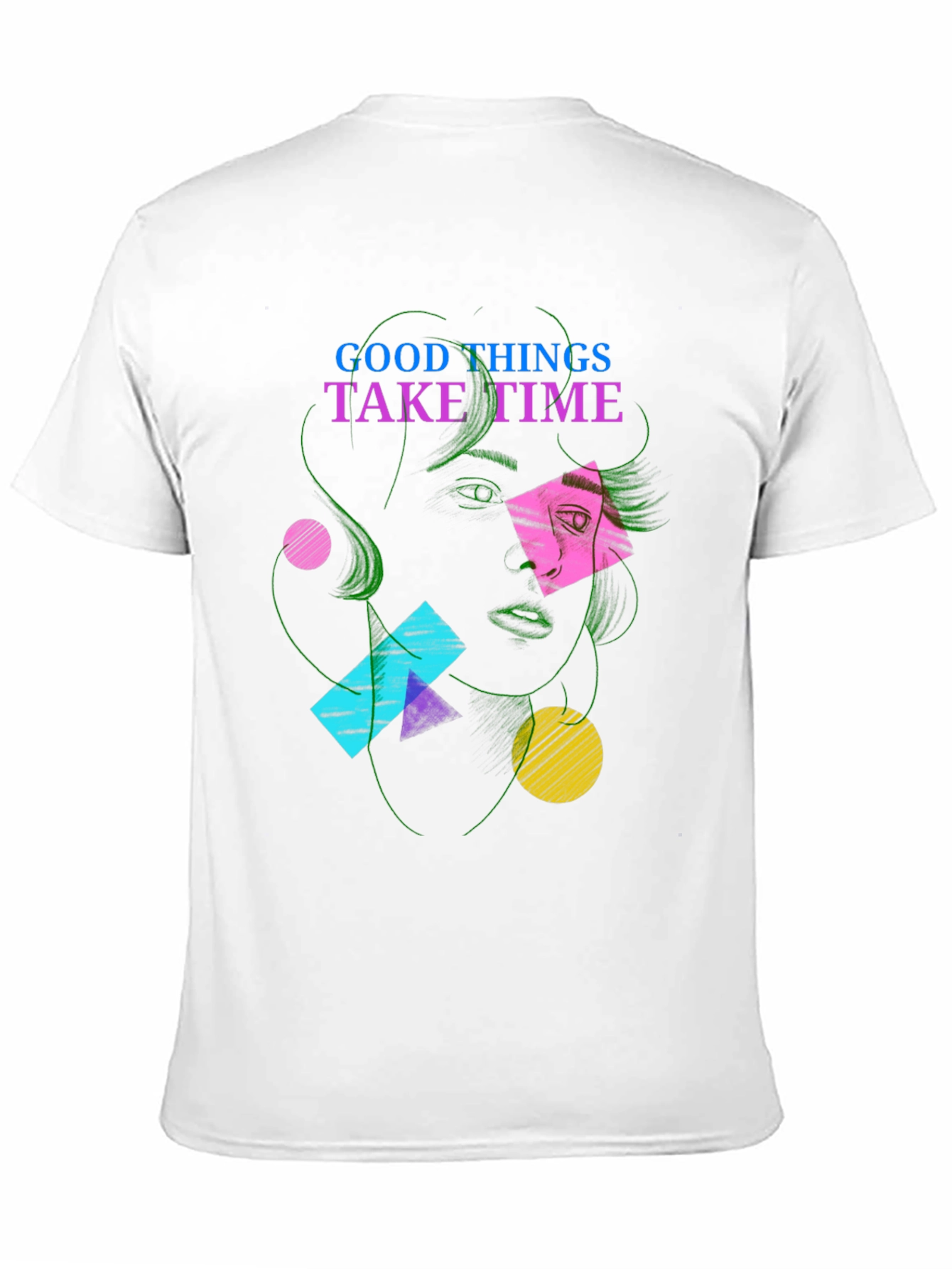 Abstract Face Graphic Tee - Good Things Take Time