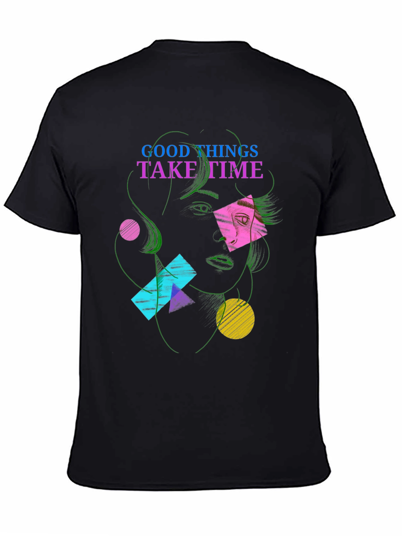 Abstract Face Graphic Tee - Good Things Take Time
