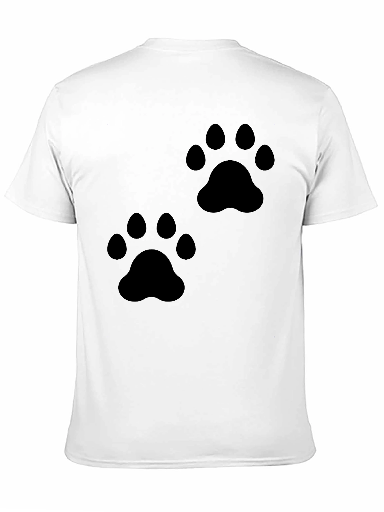 Paw Print Black T-Shirt Animal Lover Tee