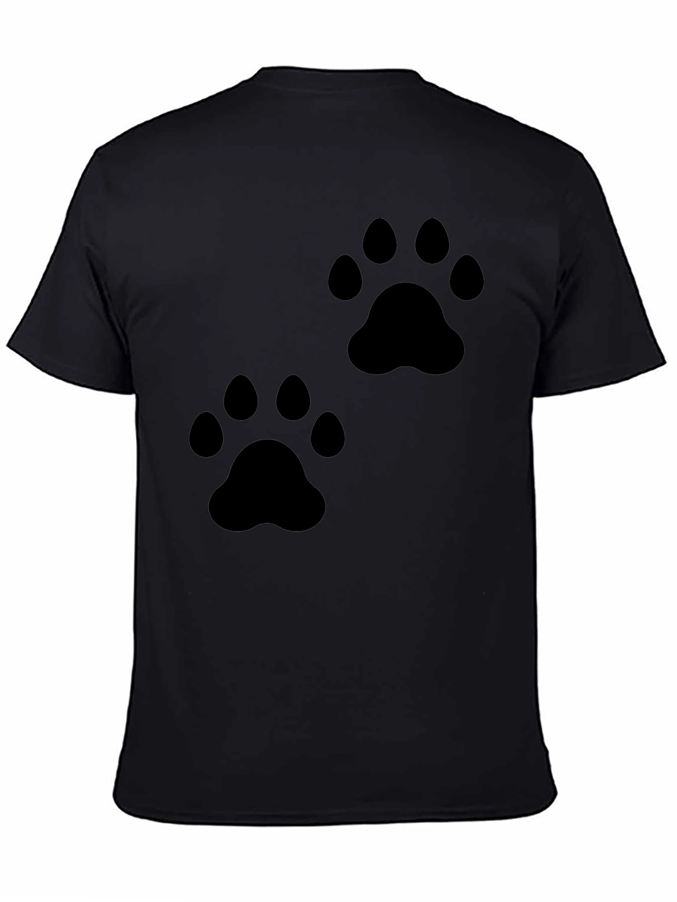 Paw Print Black T-Shirt Animal Lover Tee