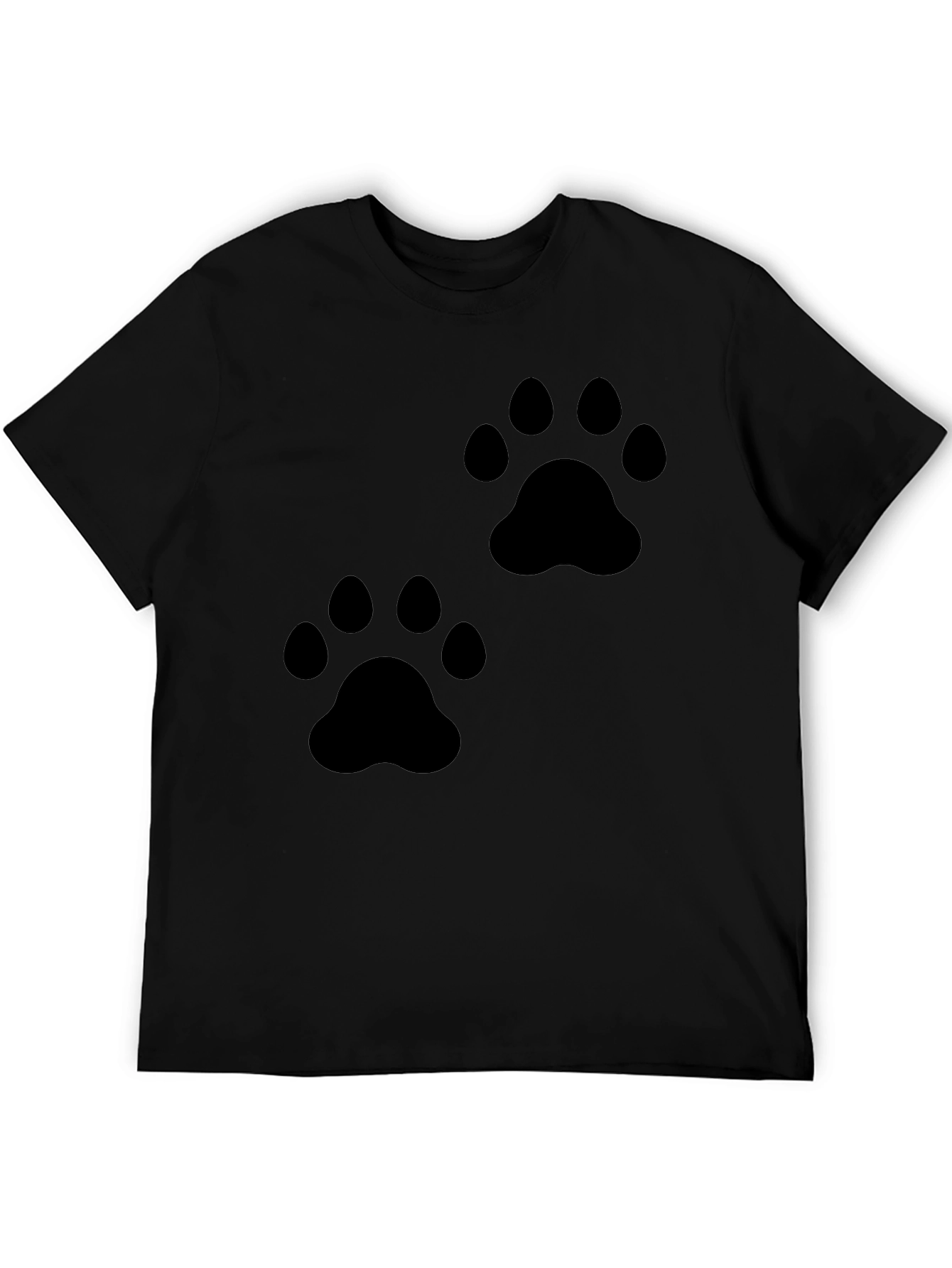 Paw Print Black T-Shirt Animal Lover Tee