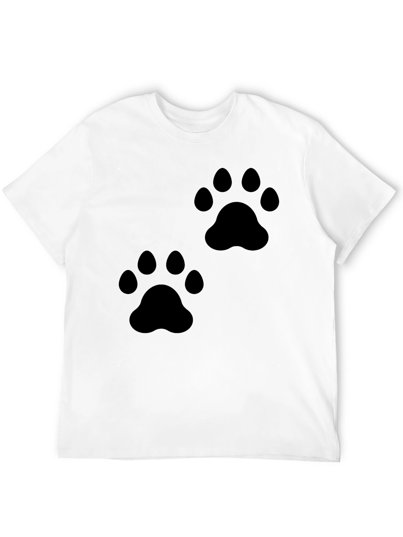 Paw Print Black T-Shirt Animal Lover Tee