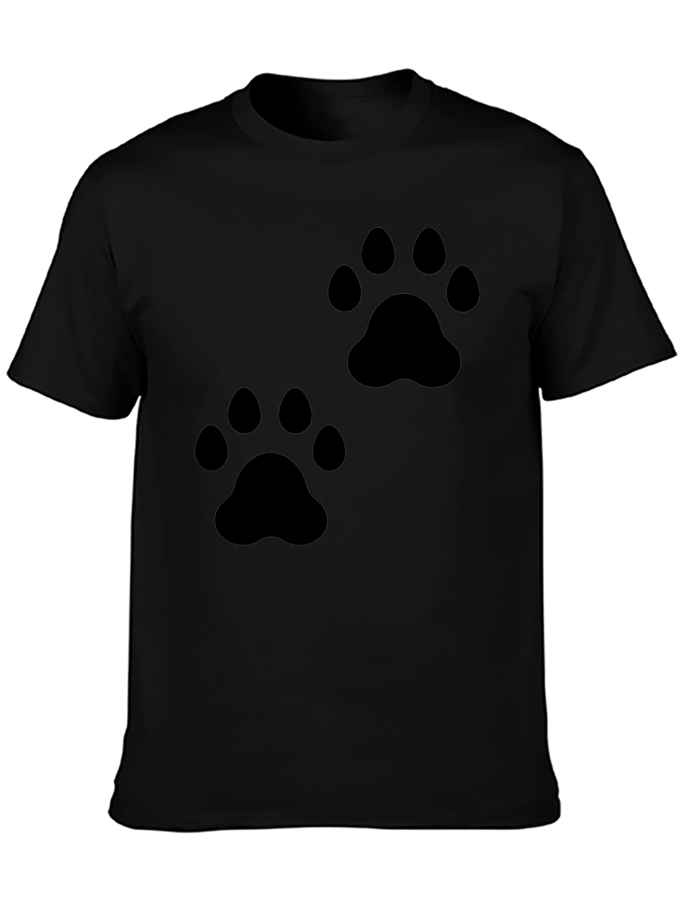 Paw Print Black T-Shirt Animal Lover Tee