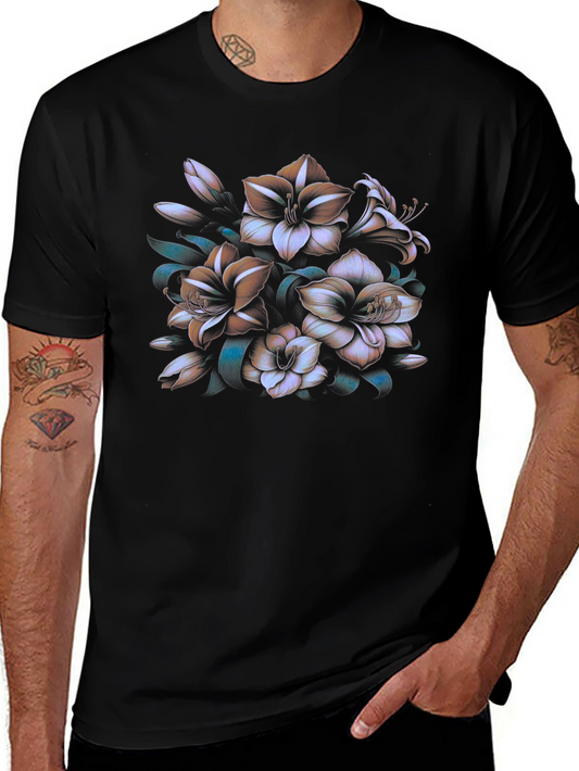 Floral Print Black T-Shirt - Stylish Casual Wear
