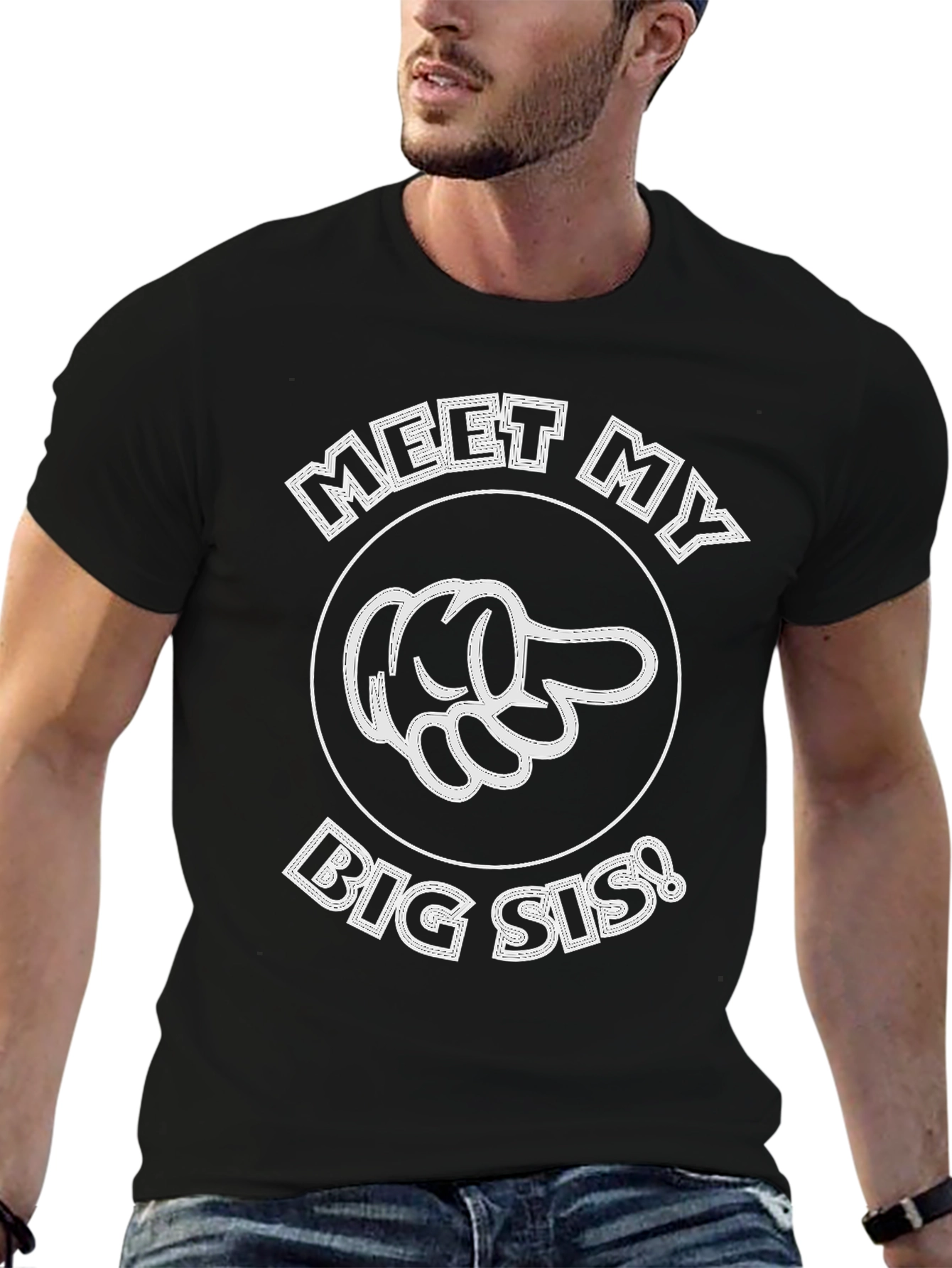 Meet My Big Sis! Novelty Graphic T-Shirt
