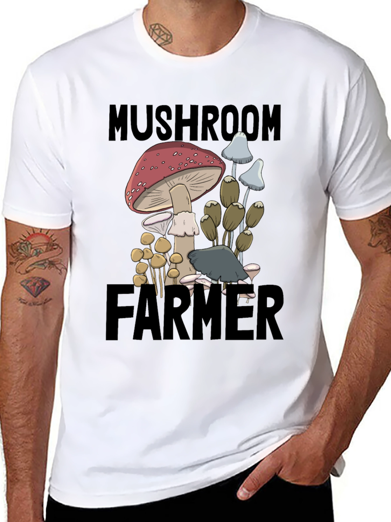 Mushroom Farmer Graphic Tee - Novelty T-Shirt