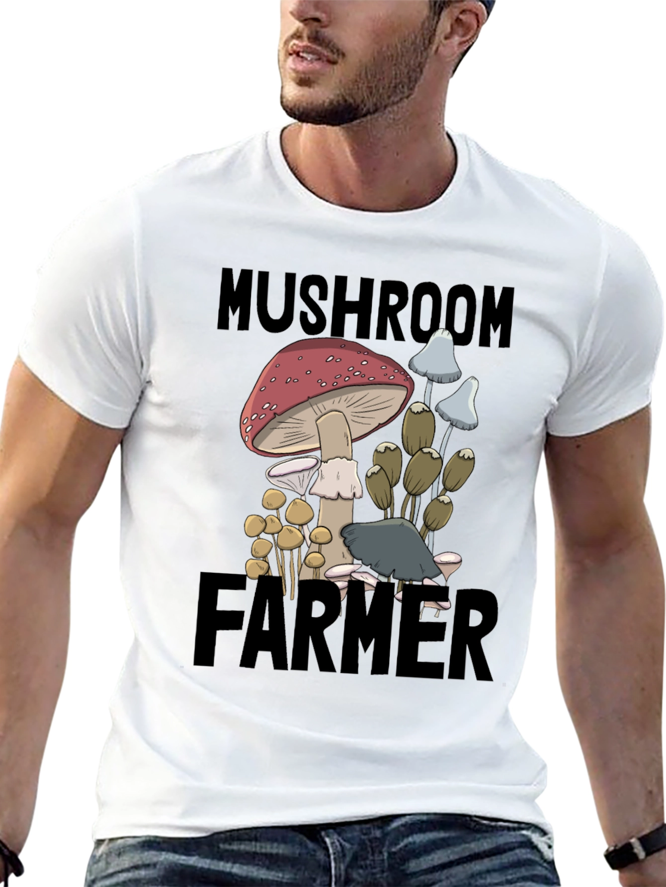 Mushroom Farmer Graphic Tee - Novelty T-Shirt
