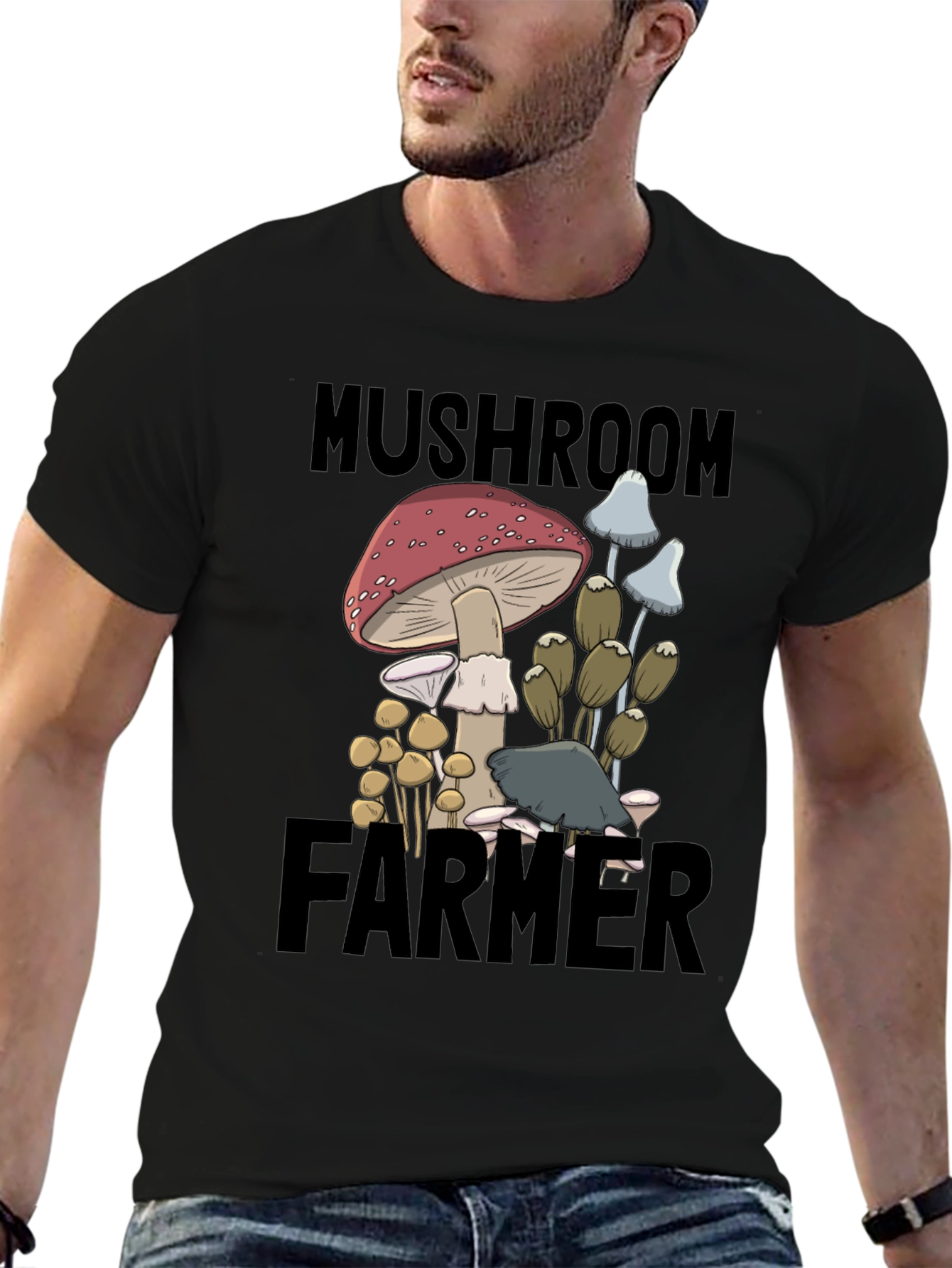 Mushroom Farmer Graphic Tee - Novelty T-Shirt