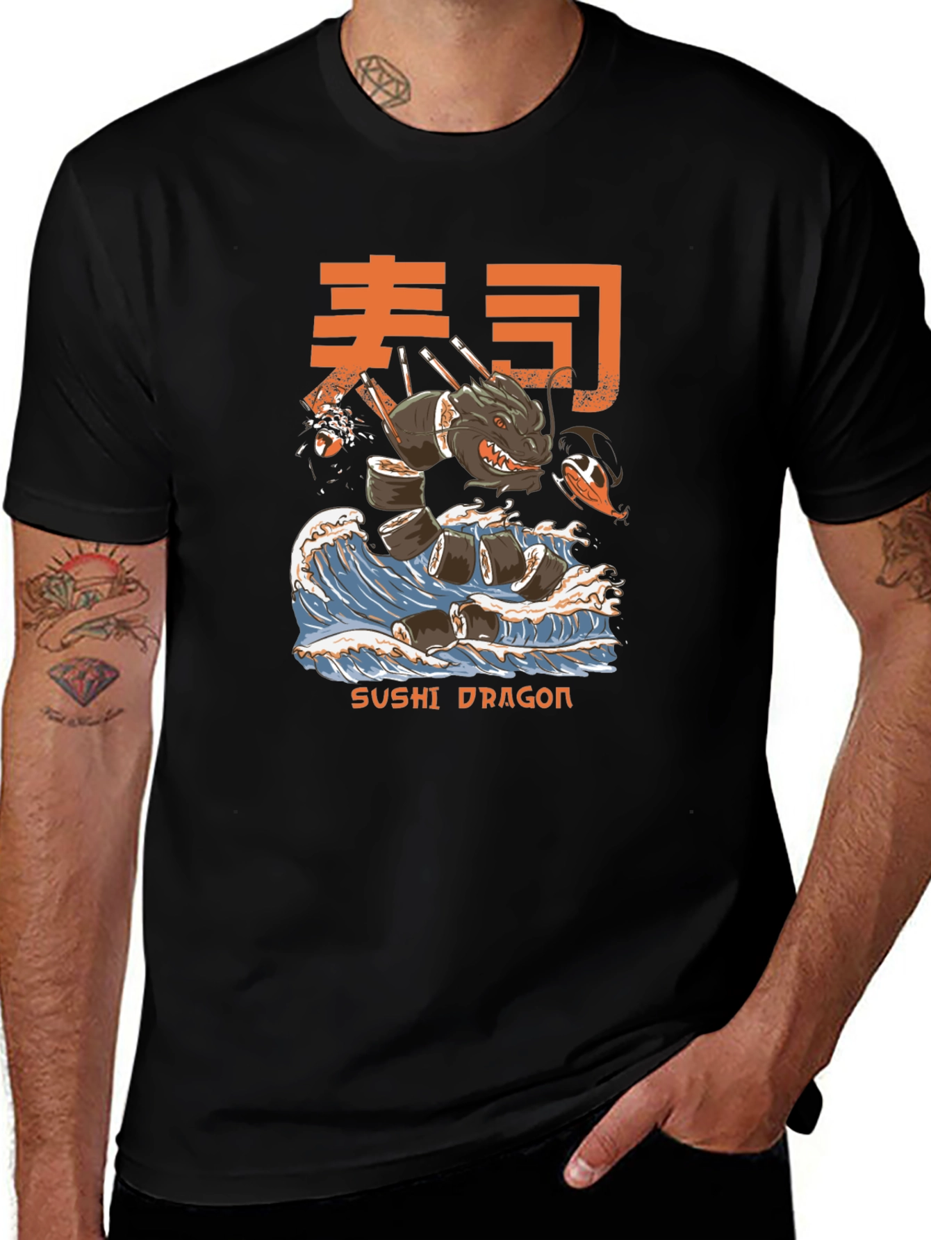 Sushi Dragon Graphic Tee - Unique Design