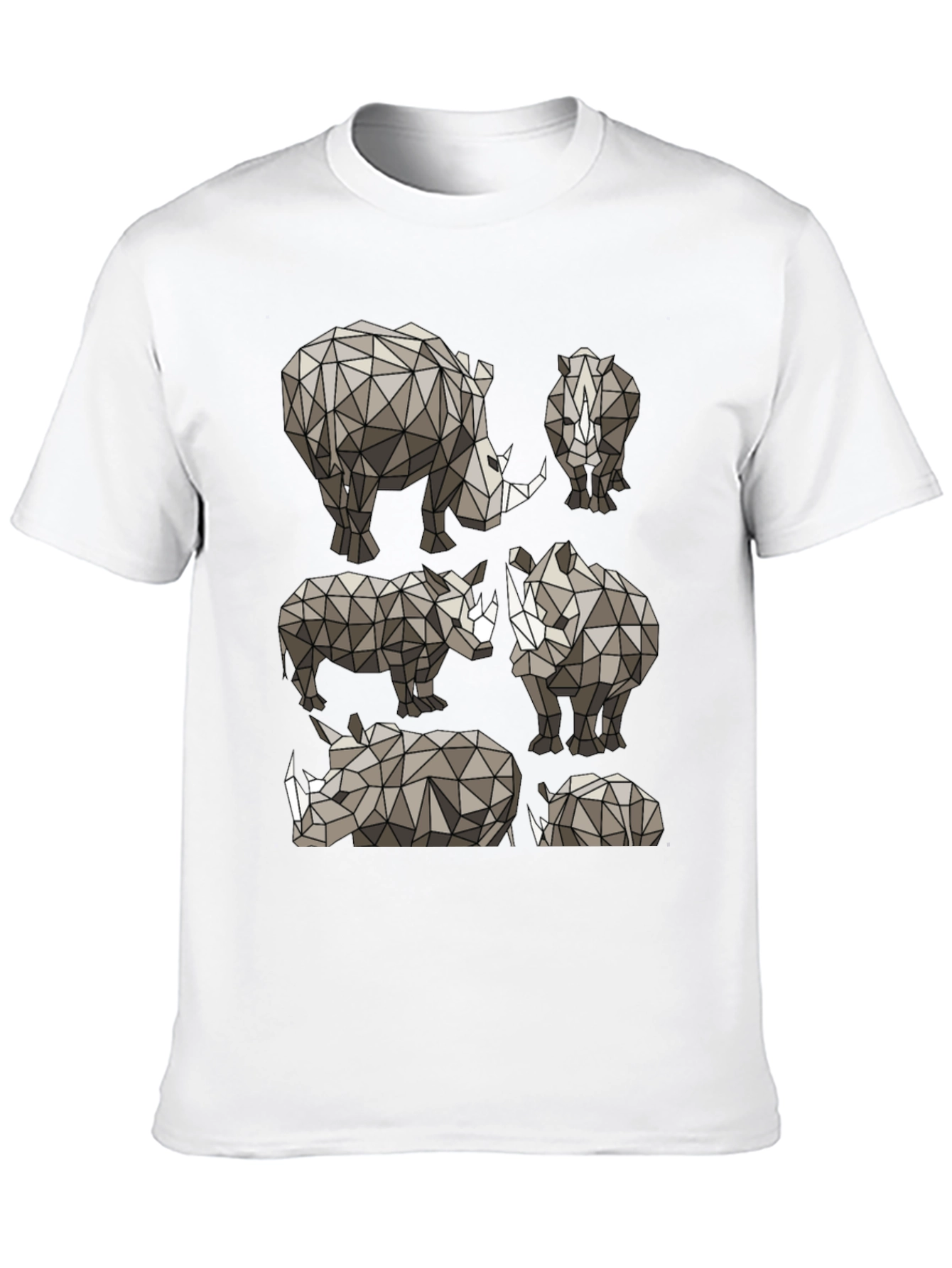 Geometric Rhino Graphic Tee - Modern Wildlife Style