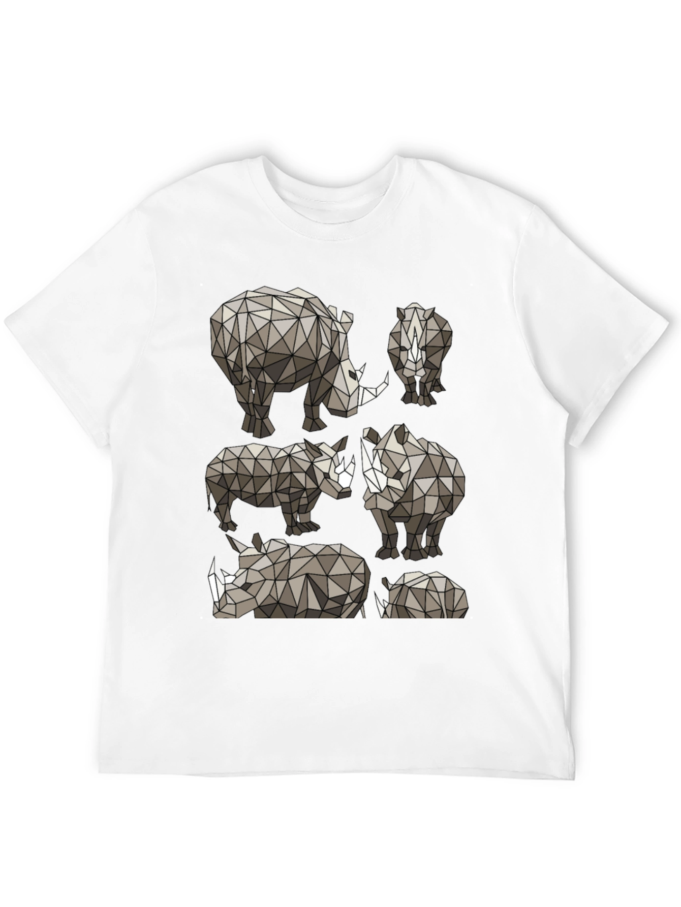 Geometric Rhino Graphic Tee - Modern Wildlife Style