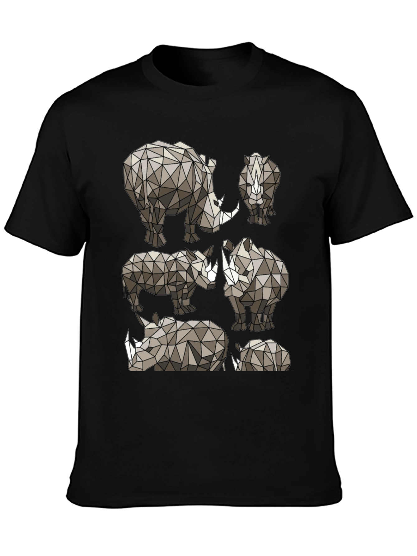 Geometric Rhino Graphic Tee - Modern Wildlife Style
