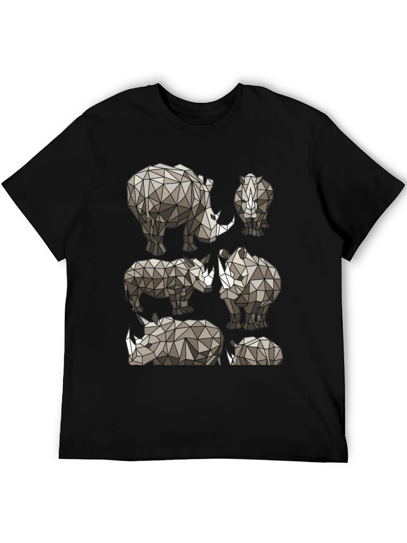 Geometric Rhino Graphic Tee - Modern Wildlife Style