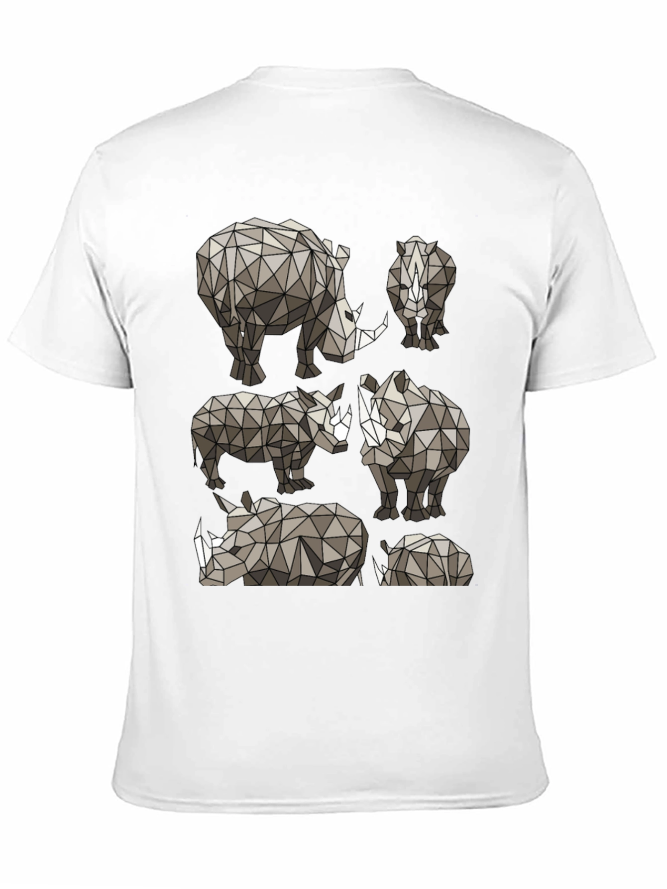 Geometric Rhino Graphic Tee - Modern Wildlife Style
