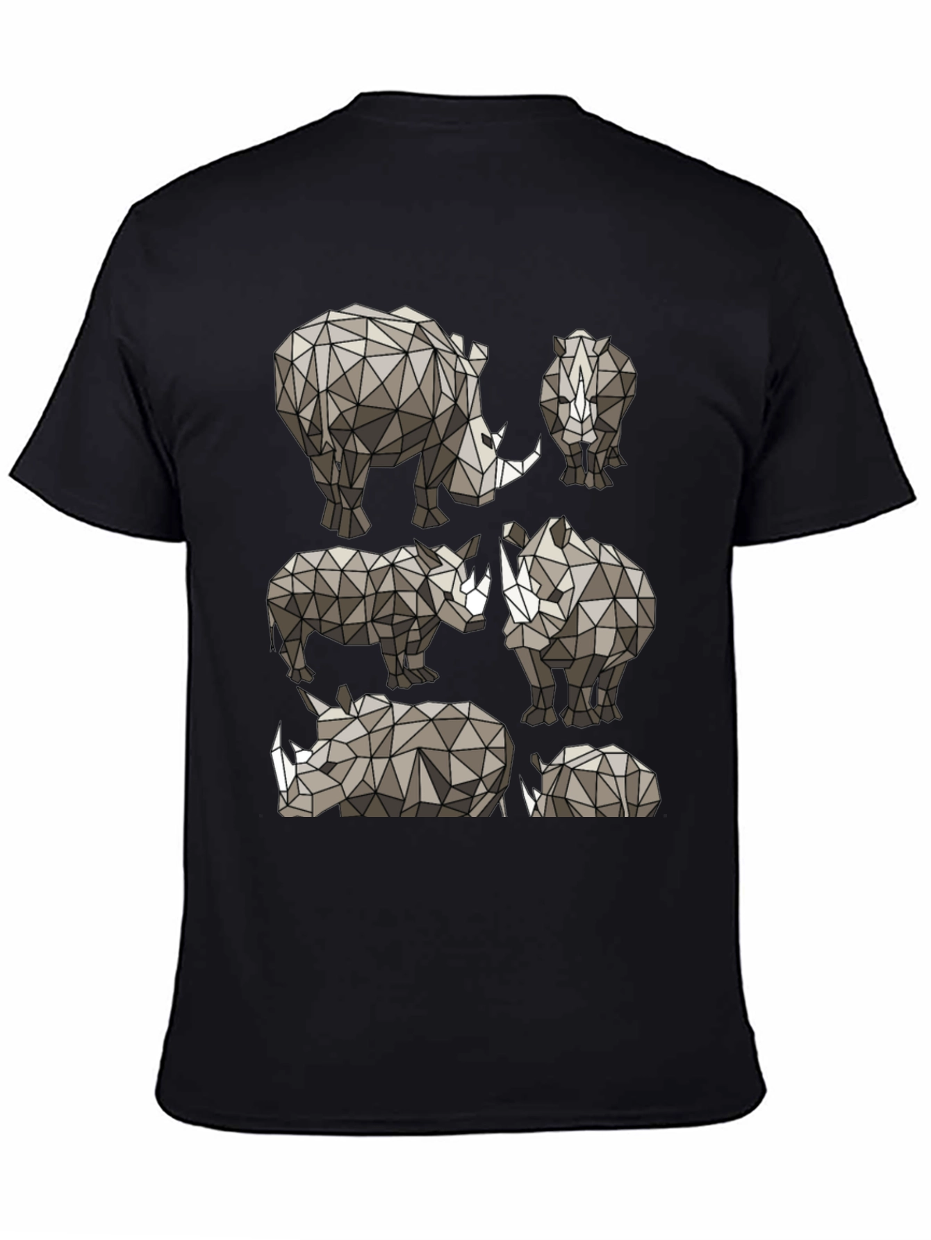 Geometric Rhino Graphic Tee - Modern Wildlife Style