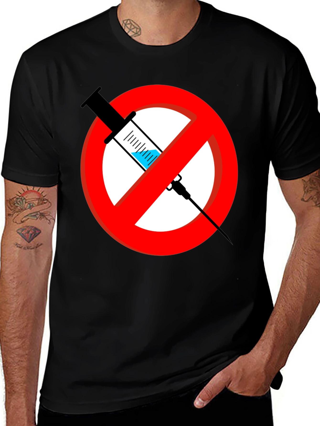 No Vaccine Graphic T-Shirt