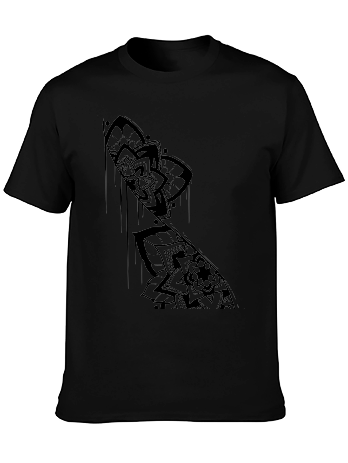 Black Mandala Graphic Print T-Shirt