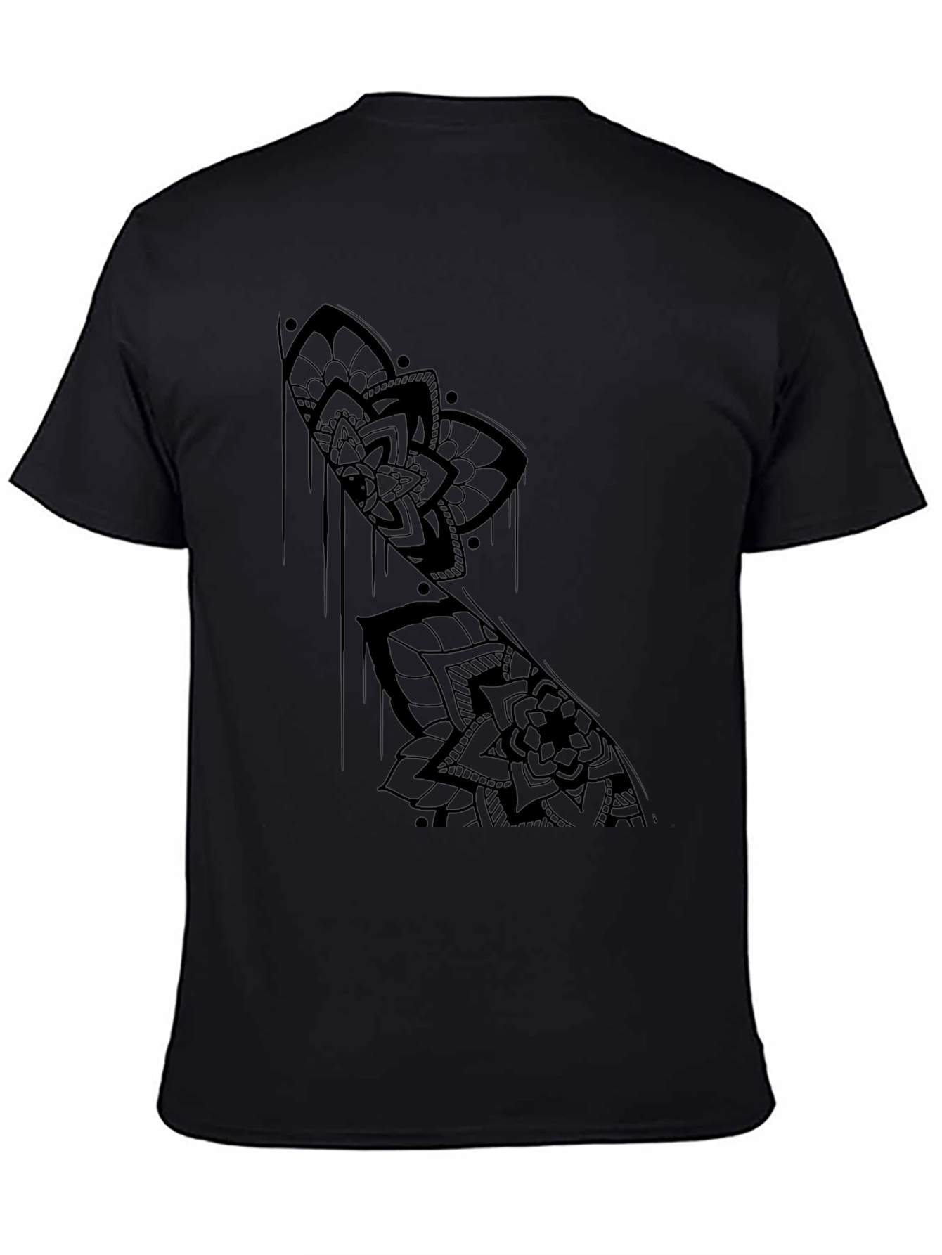 Black Mandala Graphic Print T-Shirt