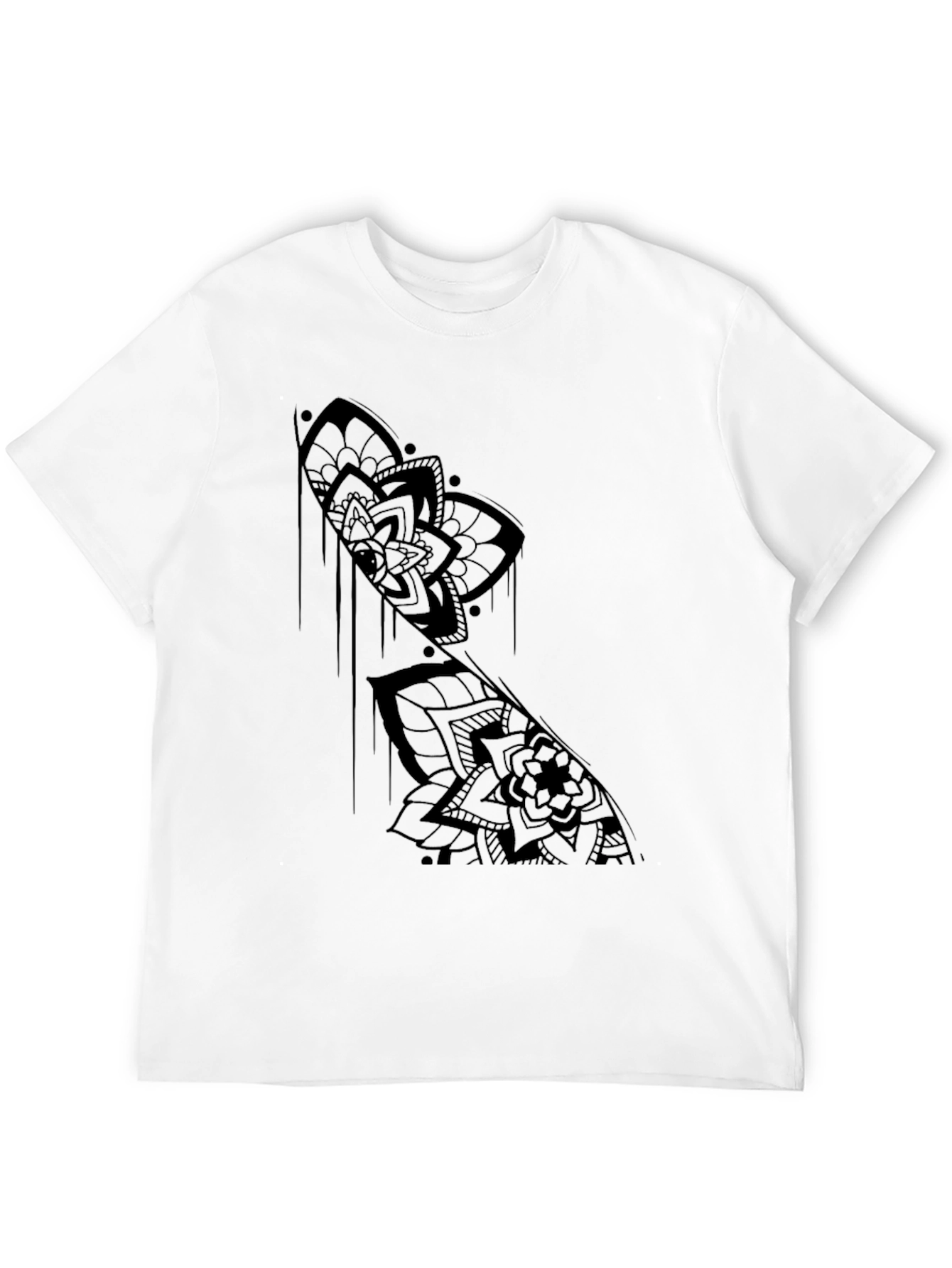 Black Mandala Graphic Print T-Shirt