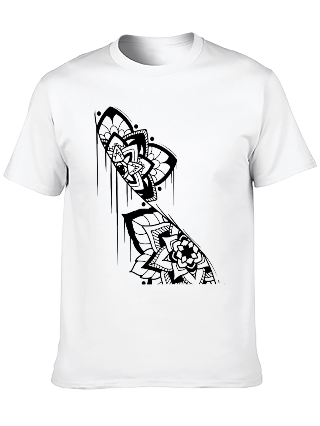 Black Mandala Graphic Print T-Shirt